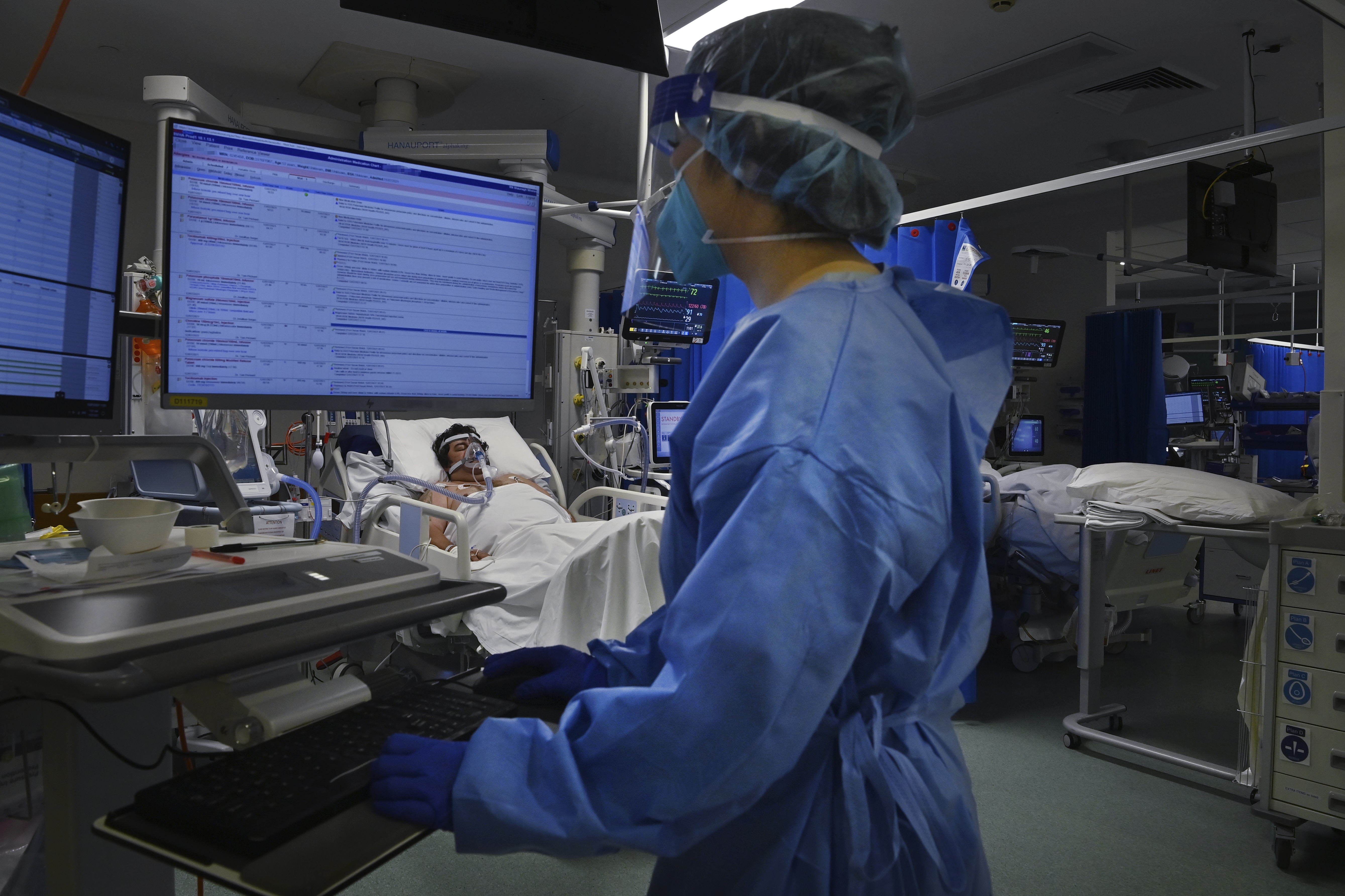 ICU staff care for a COVID-19 positive patient in St Vincents Hospital in July, 2021.