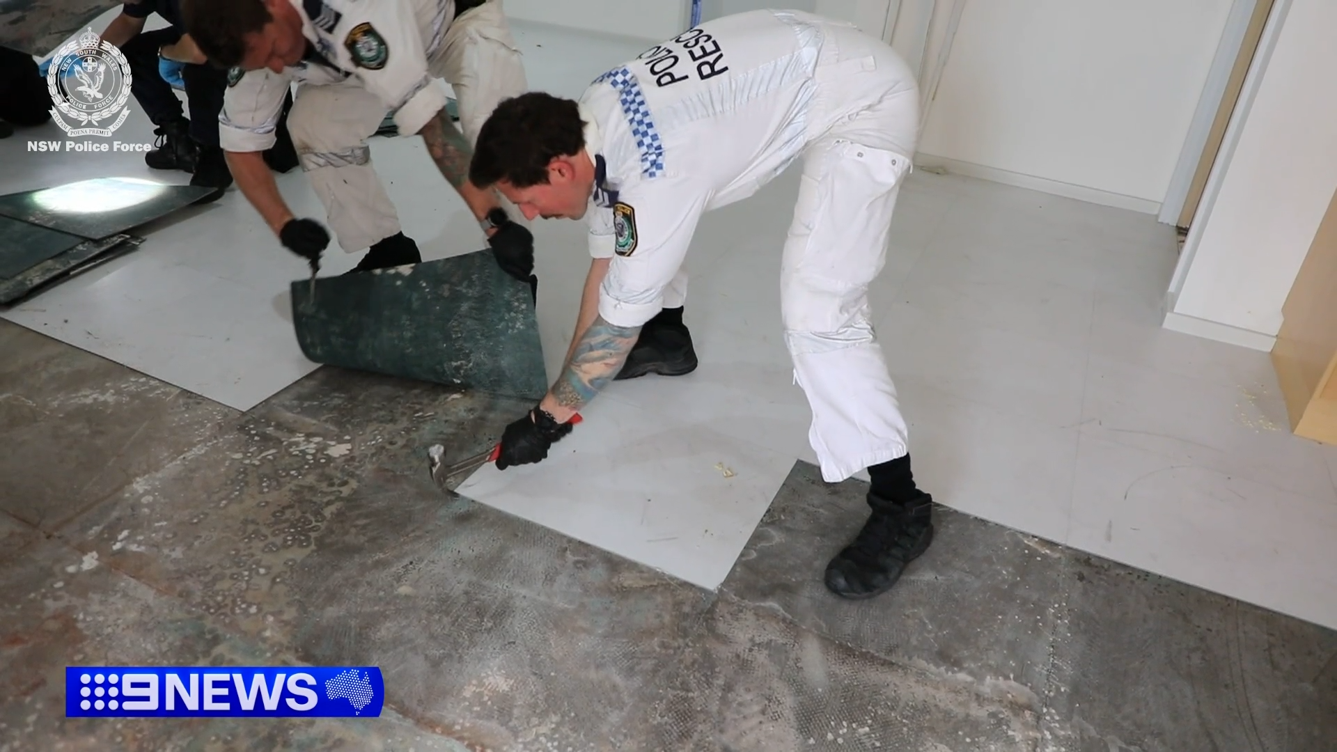 NSW police examining the Greenacre home.