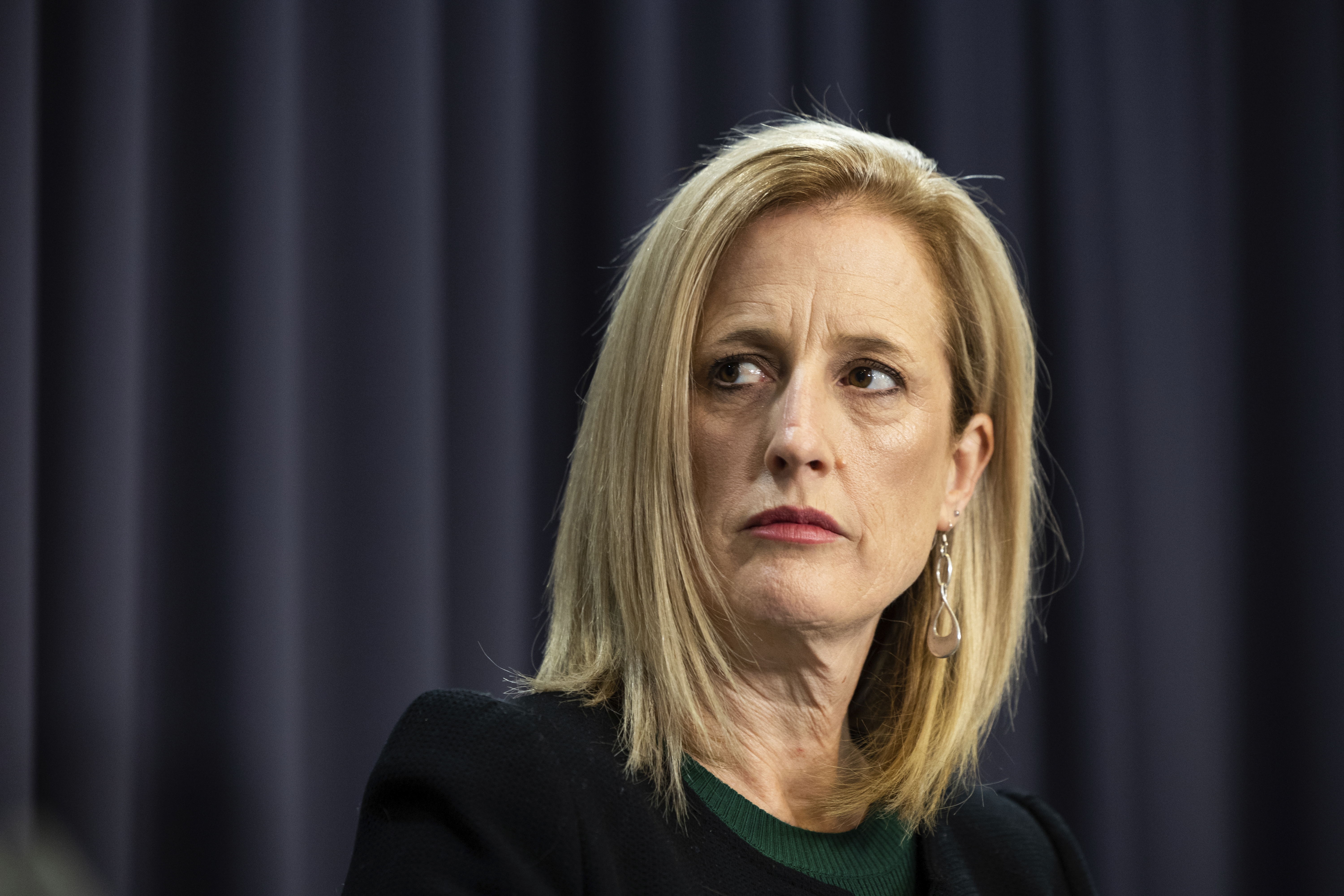 Finance Minister Katy Gallagher during a press conference at Parliament House in Canberra on Friday 5 May 2023. 