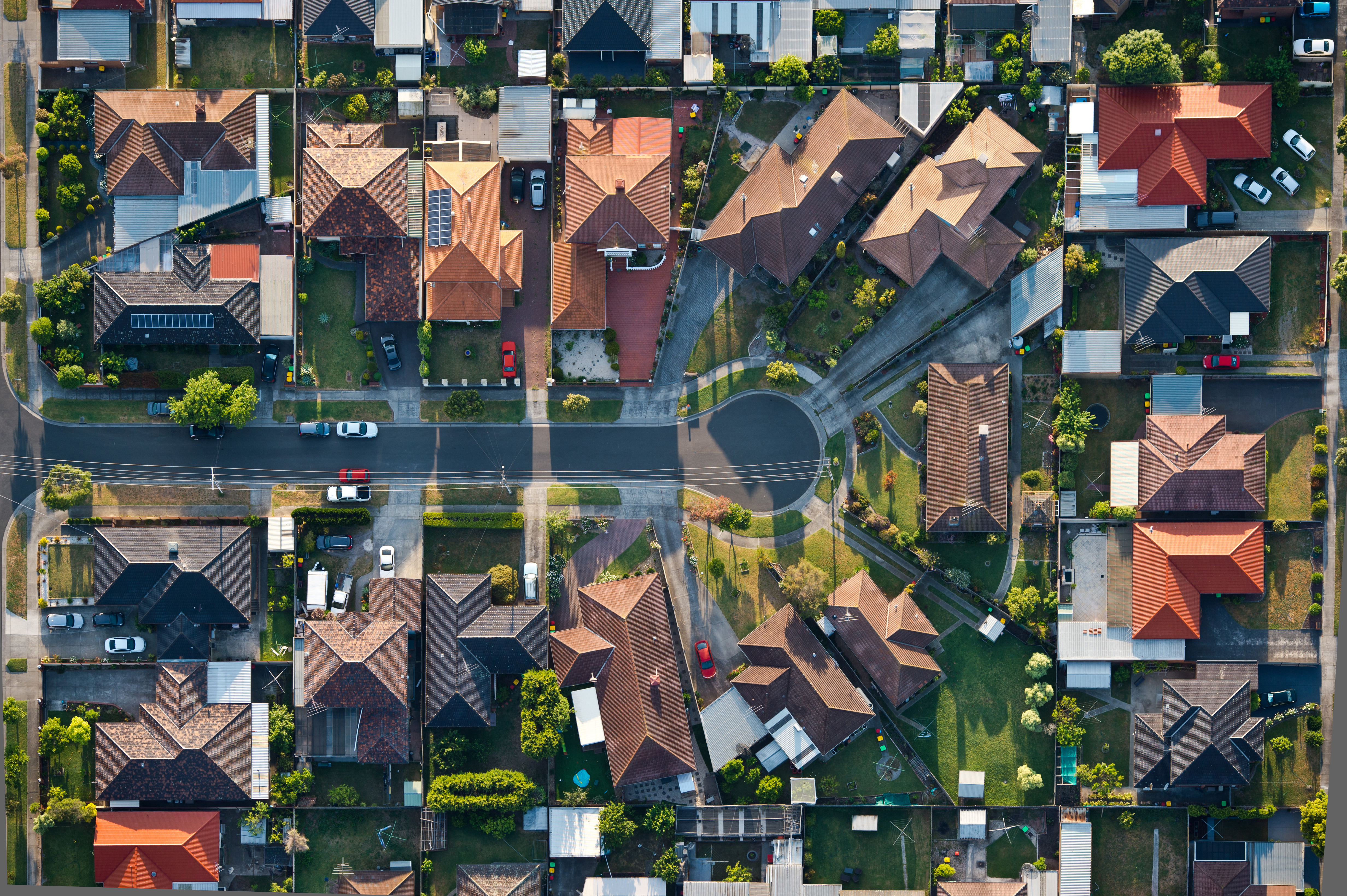 Flying over the suburbs of Melbourne Australia.