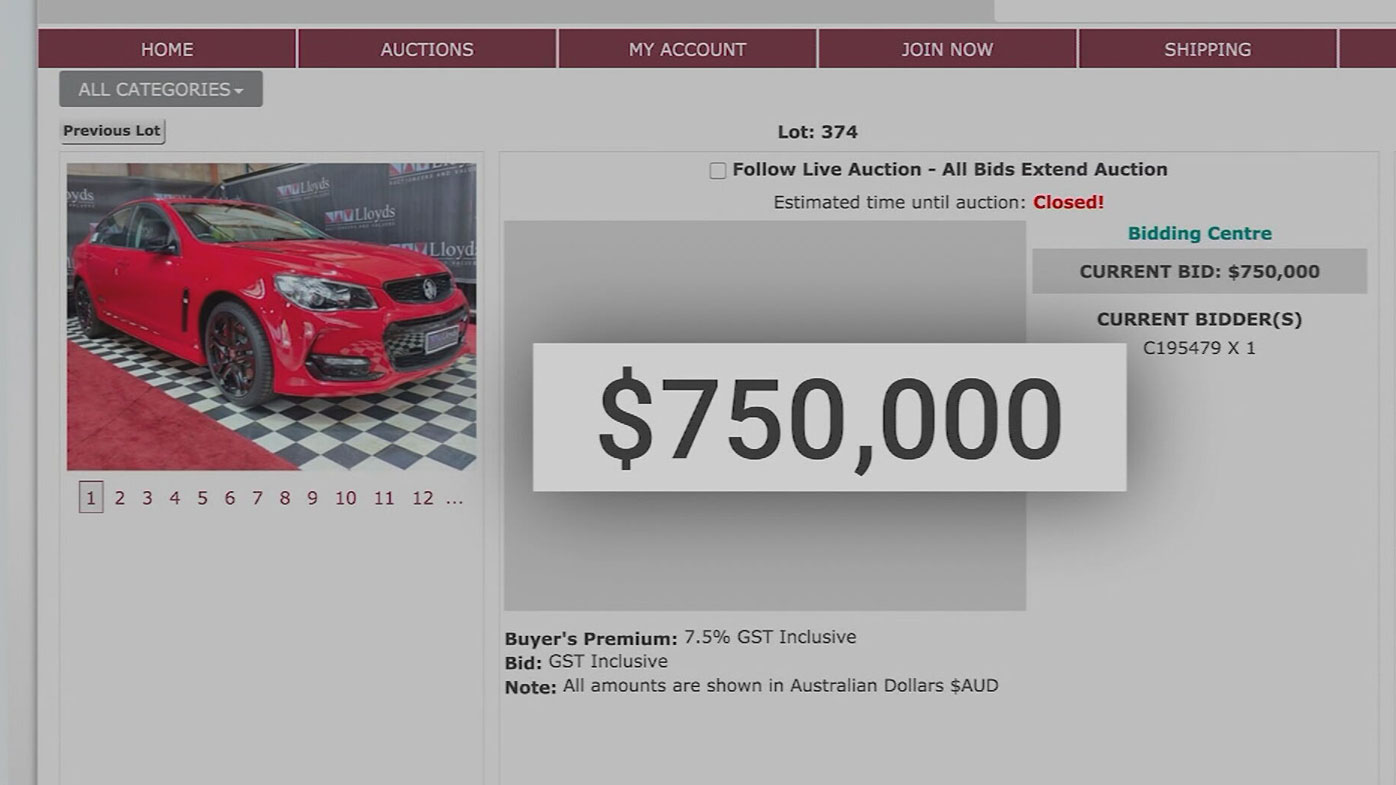 Last Holden sold for $750,000 at auction