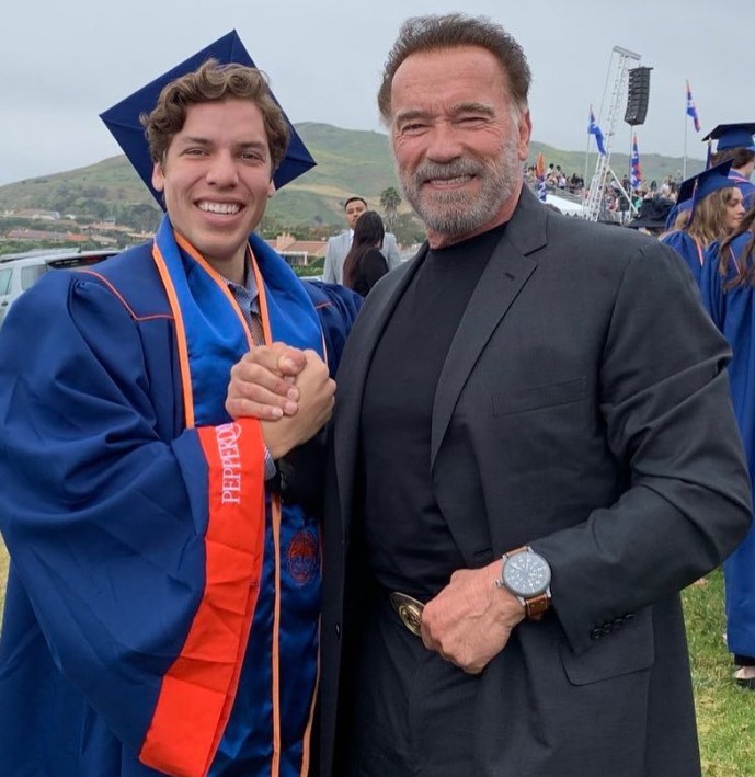Arnold Schwarzenegger with son Joseph Baena from an Instagram post in 2019.