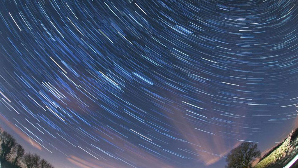 Star trails from the Geminid meteor shower. (Daniel Payne, Twitter)