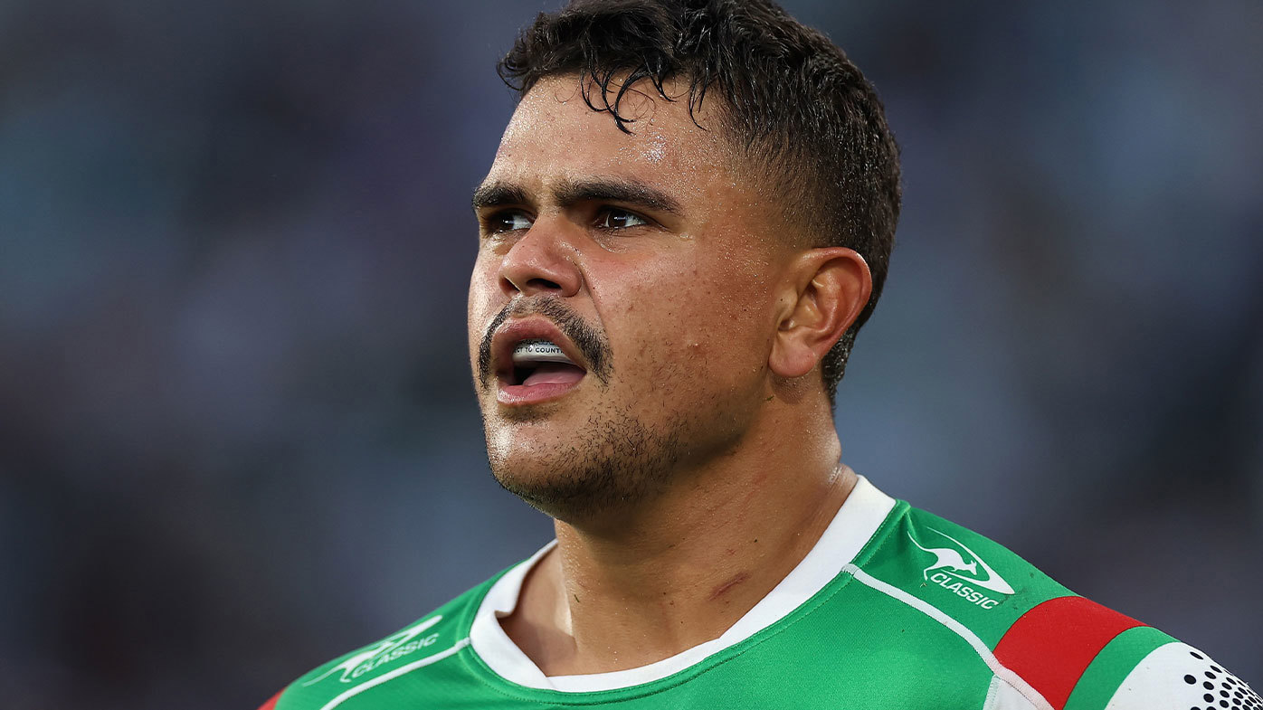 Latrell Mitchell pictured in action for the South Sydney Rabbitohs in 2023