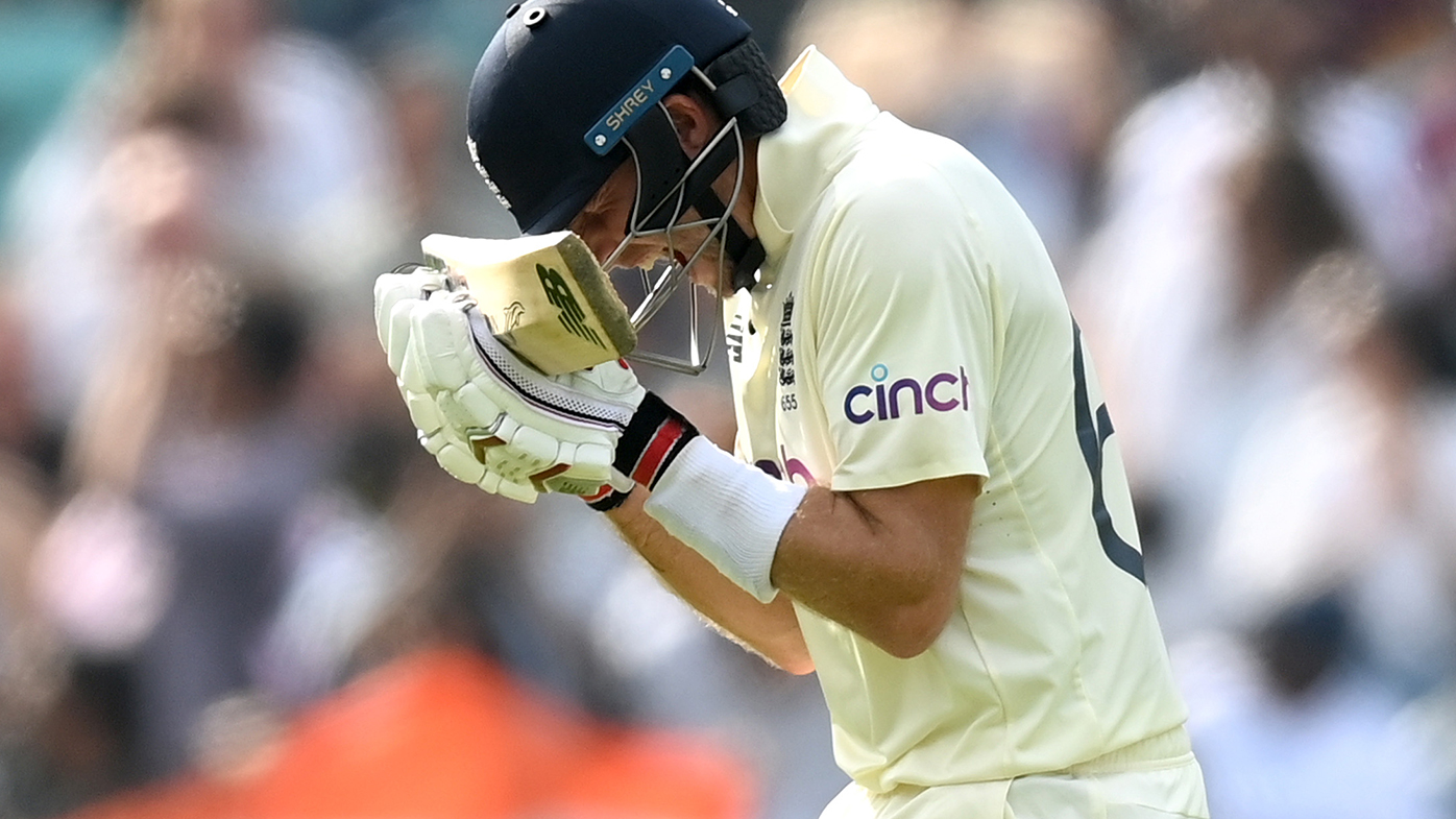 Joe Root shows his frustration after his dismissal on the final day of the fourth Test.