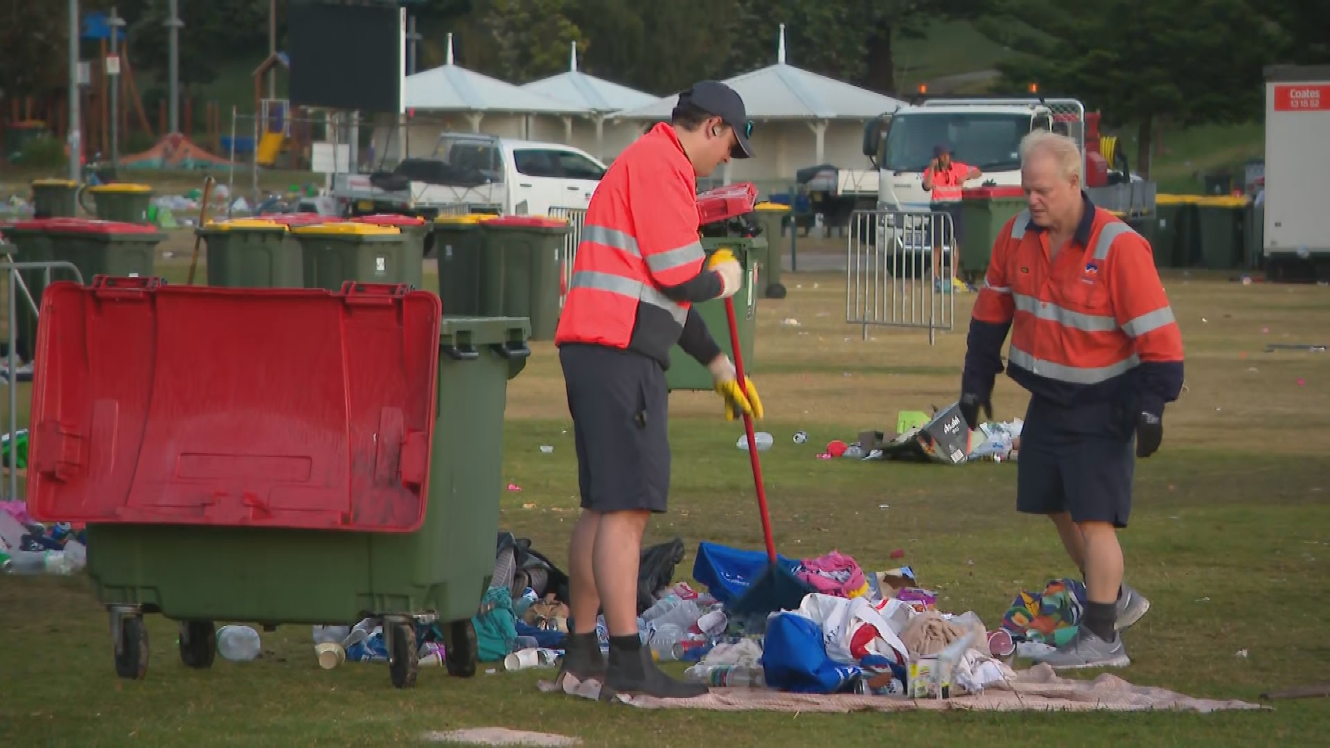 Rubbish seen at Bronte Beach on Boxing Day.