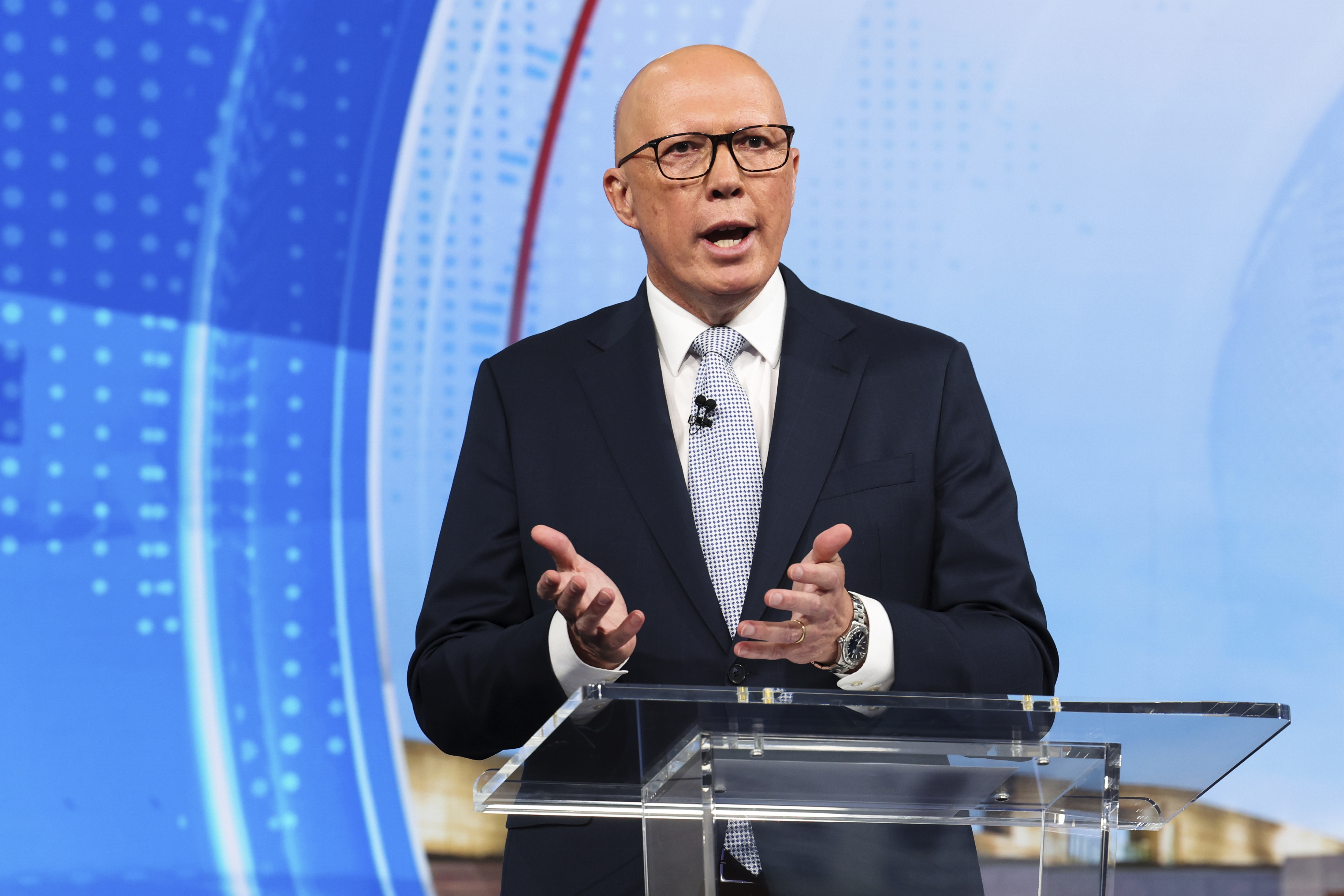 Opposition Leader Peter Dutton during the third leaders' debate 