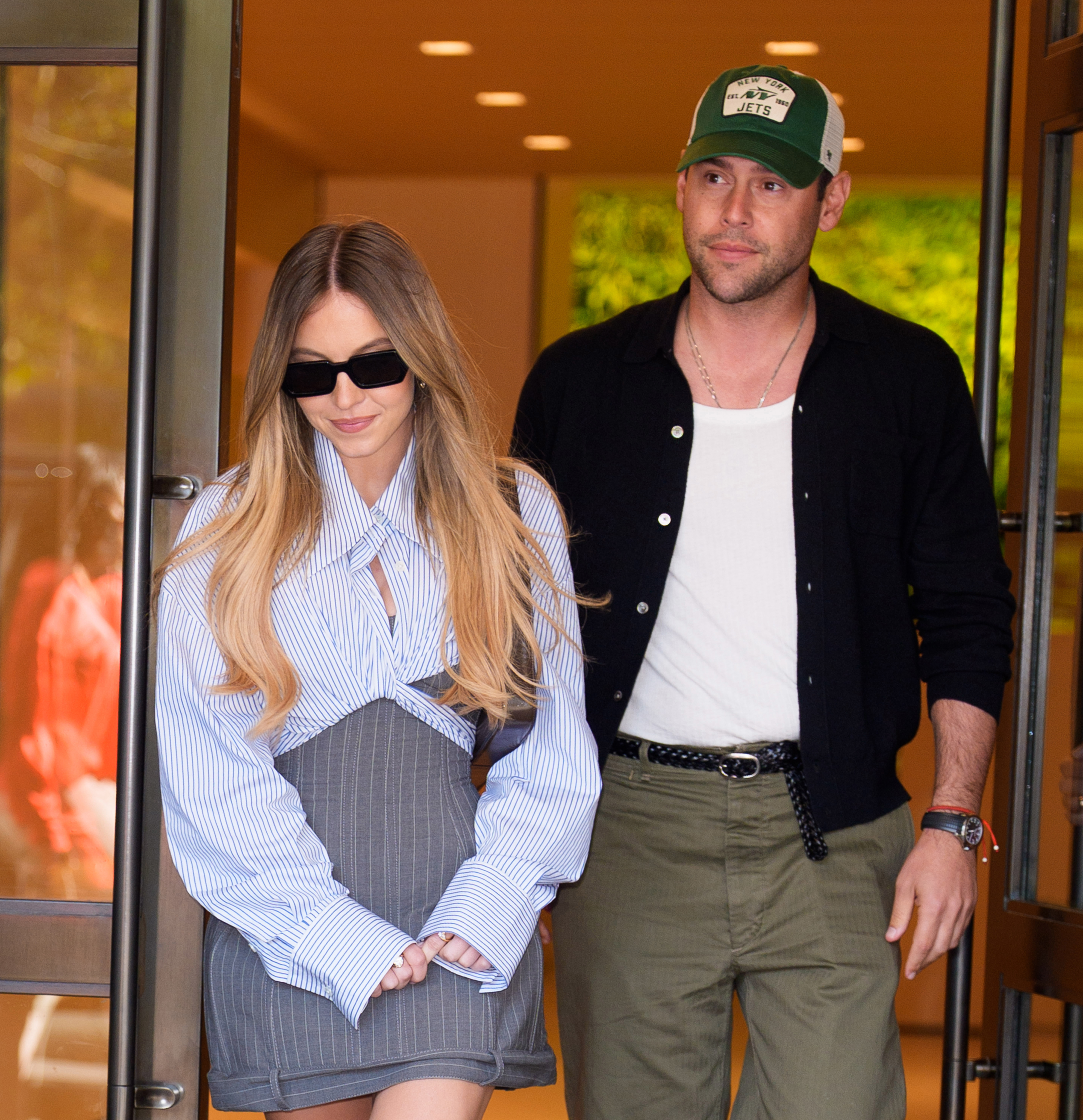 NEW YORK, NY - OCTOBER 5: Sydney Sweeney and Scooter Braun are seen on October 5, 2025 in New York City.  (Photo by XNY/Star Max/GC Images) *** Local Caption ***Sydney Sweeney;Scooter Braun