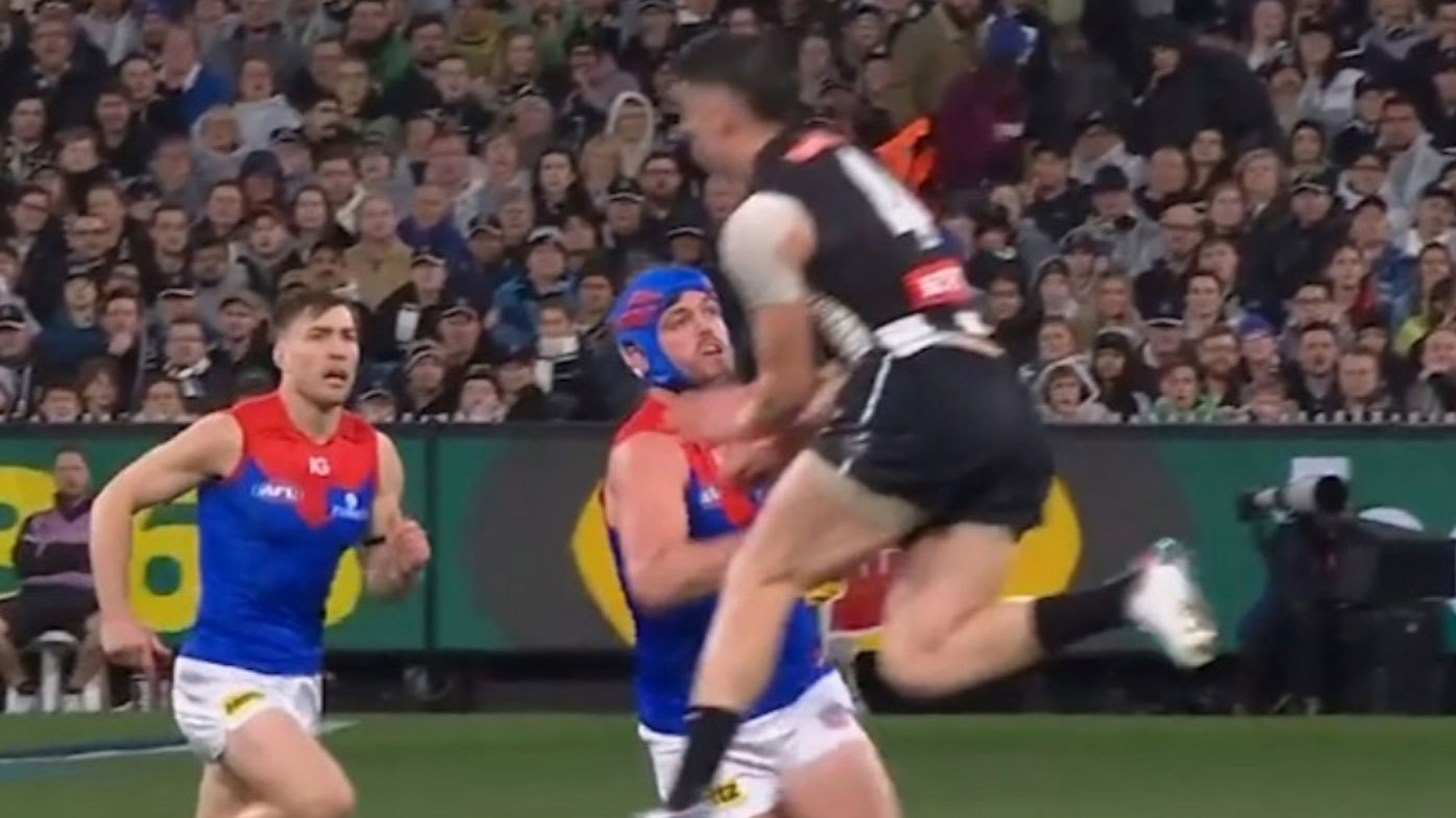 Brayden Maynard could face a ban for this clash with Angus Brayshaw