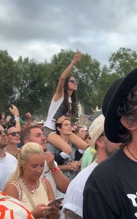Olivia Rodrigo and Louis Partridge in the crowd at Glastonbury 2025