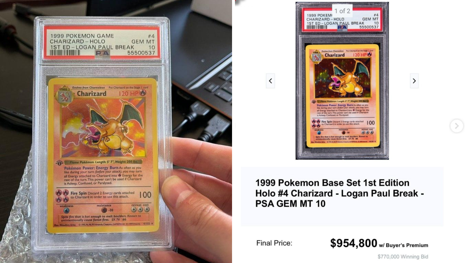 The card went on to sell for more than $950,000. 