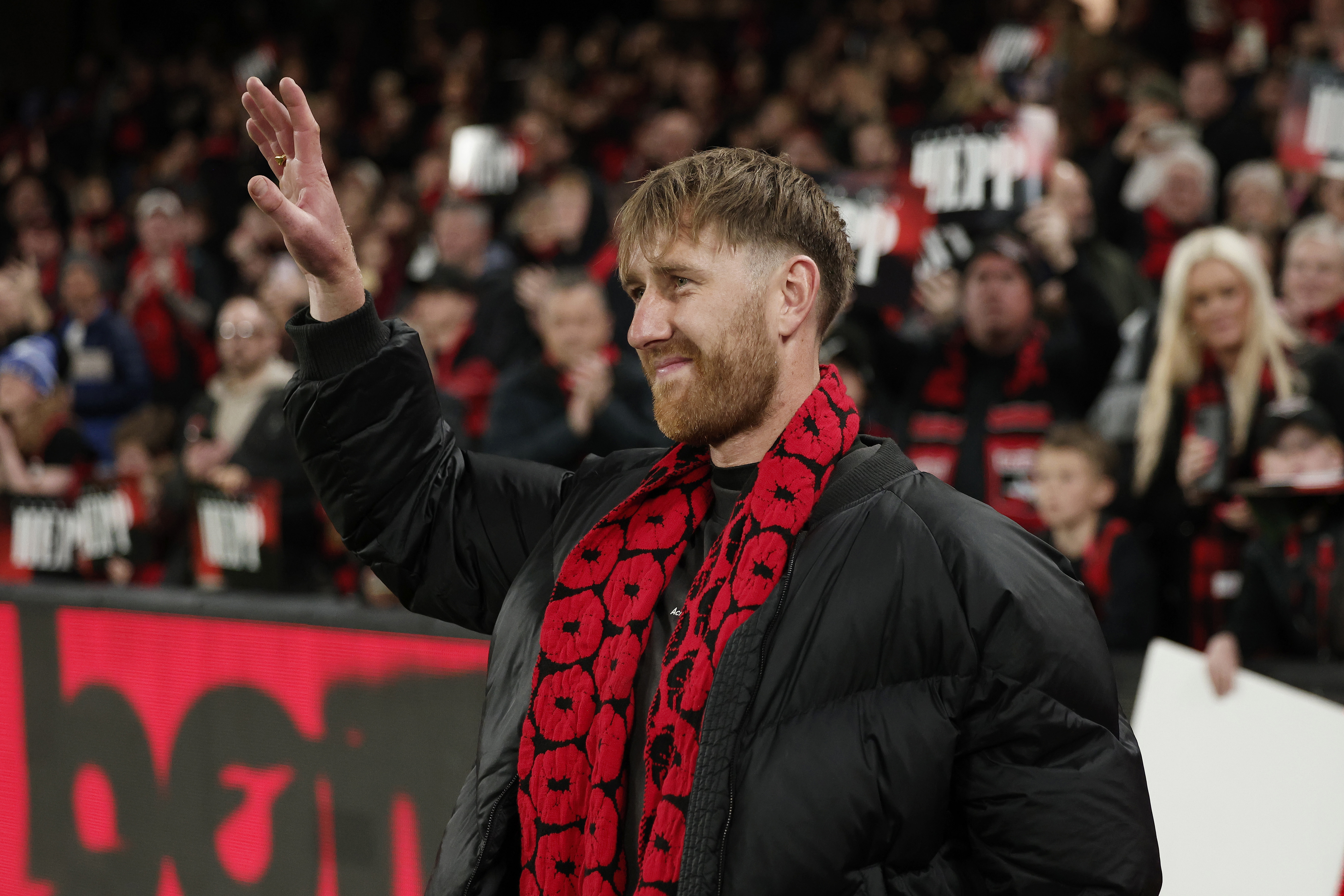 Essendon great Dyson Heppell thanks fans after retiring.