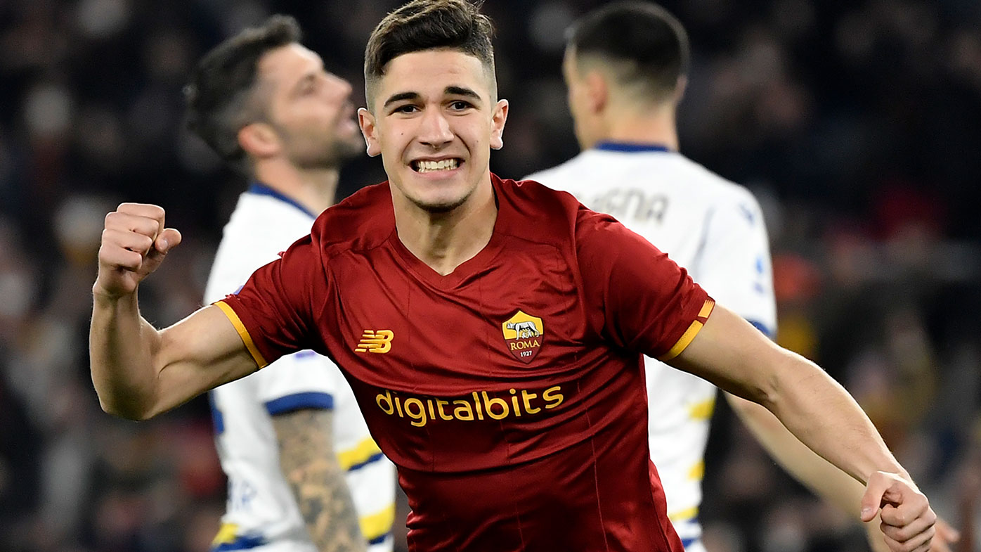 Aussie teen star Cristian Volpato celebrates after scoring 