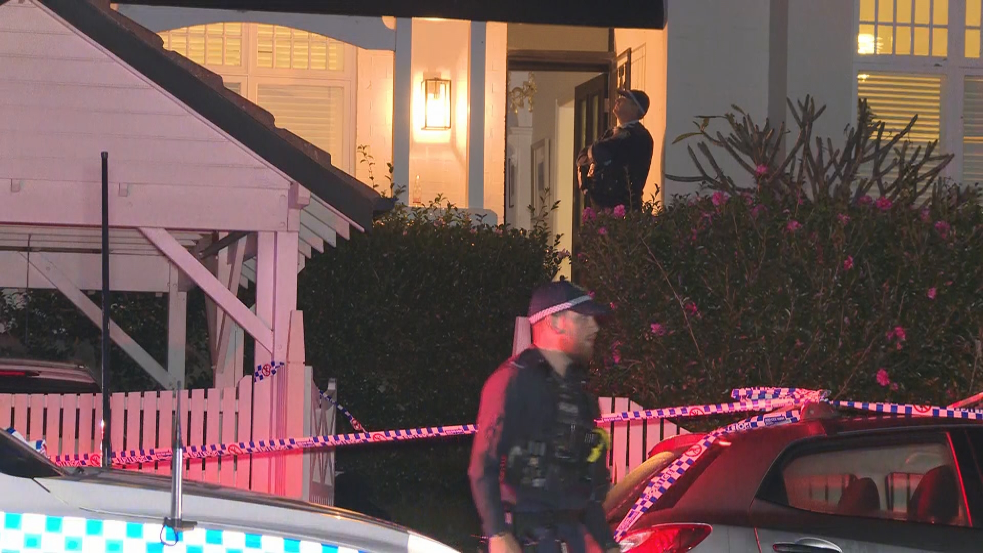 Officers were called to Awaba Street in Mosman at 11pm after reports that a man was stabbed in his thigh.