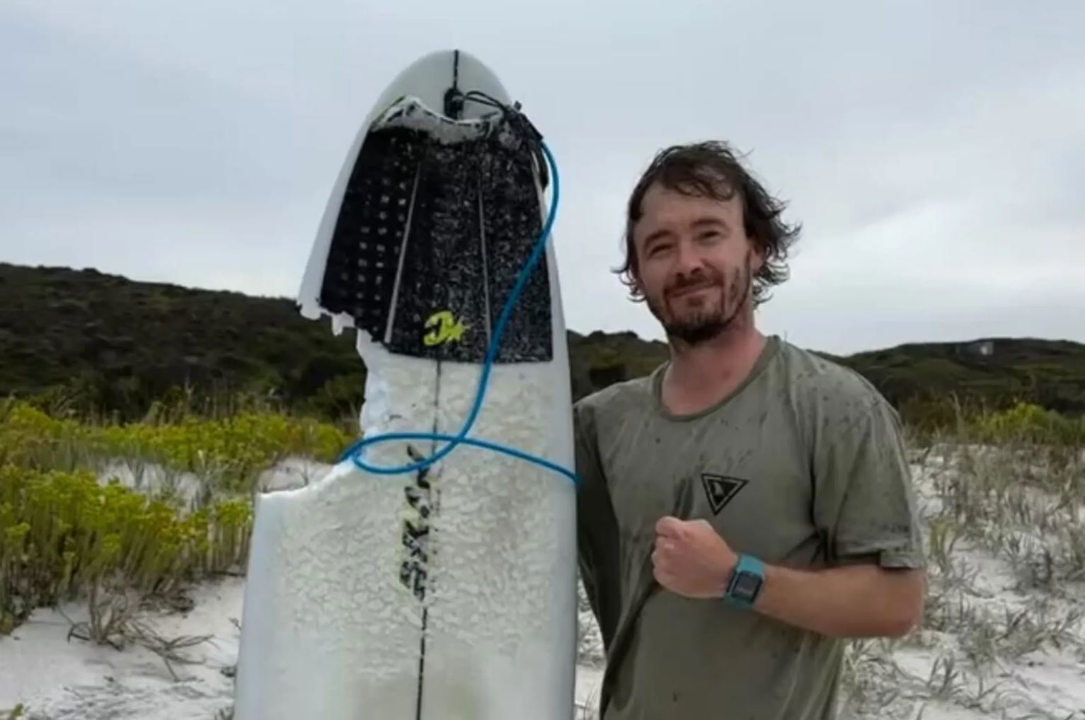 Dale Kittow was initially rattled by the encounter at Cheynes Beach.