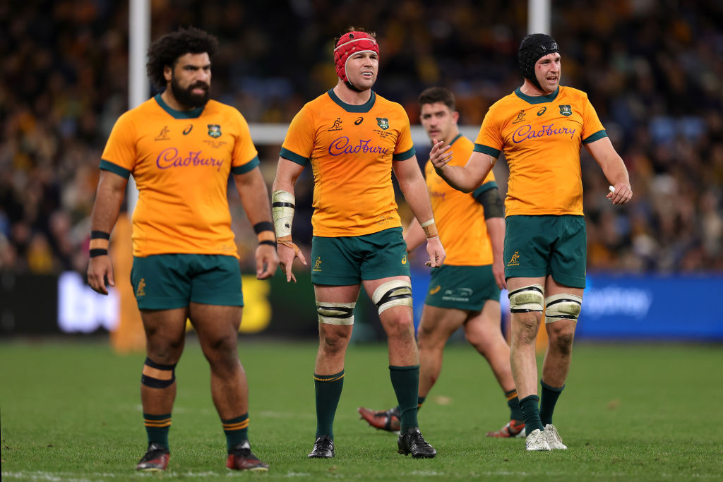 Zane Nonggorr, Harry Wilson and Nick Frost of Australia.