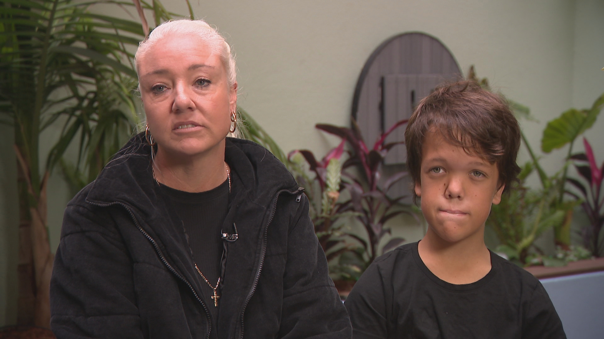 Riley Schroder and him mum Louise at The Children's Hospital at Westmead.