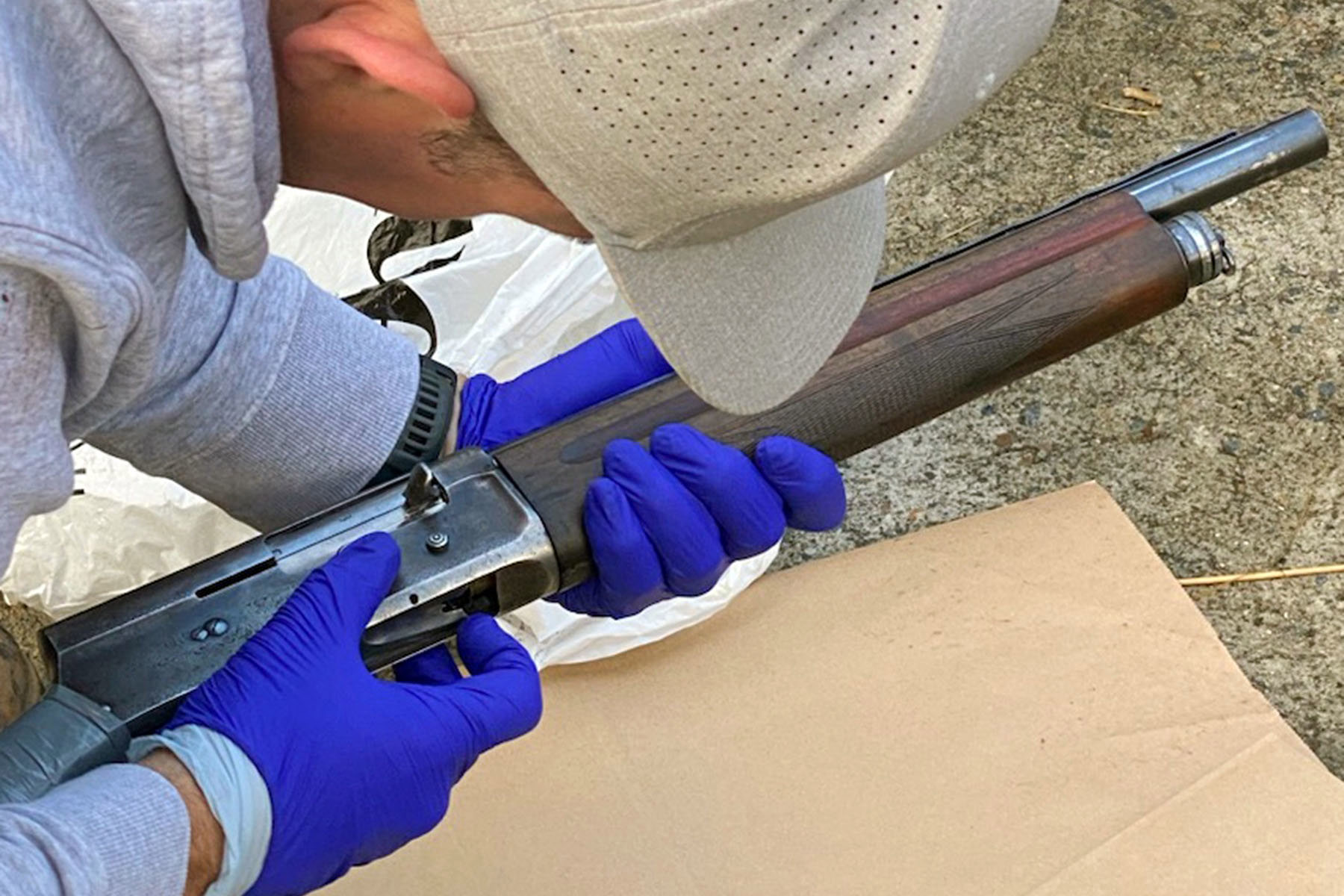A shotgun seized during Operation Amarok II, a domestic violence crackdown in NSW.