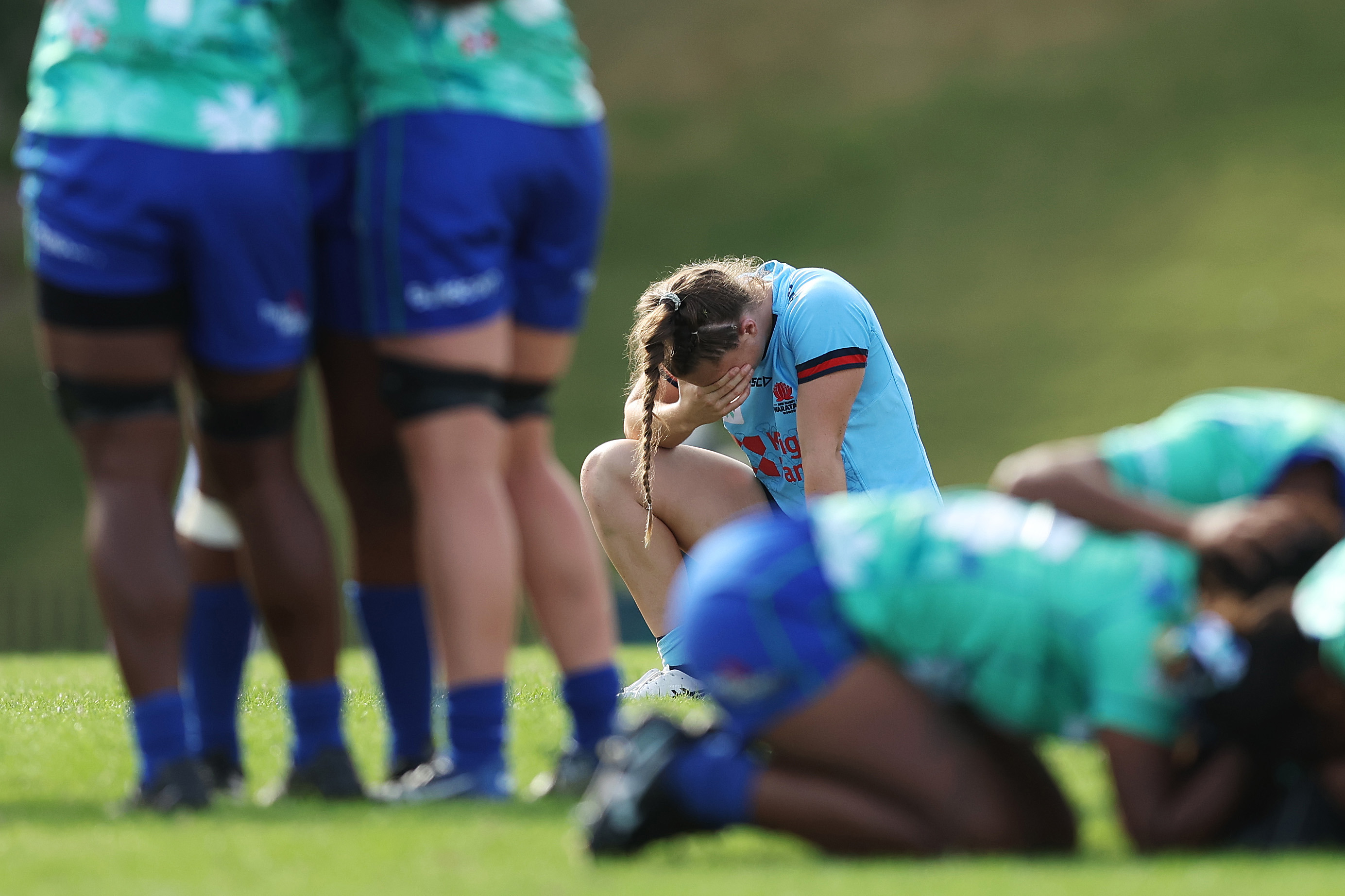 Ella Ryan of the Waratahs looks dejected on the final whistle.