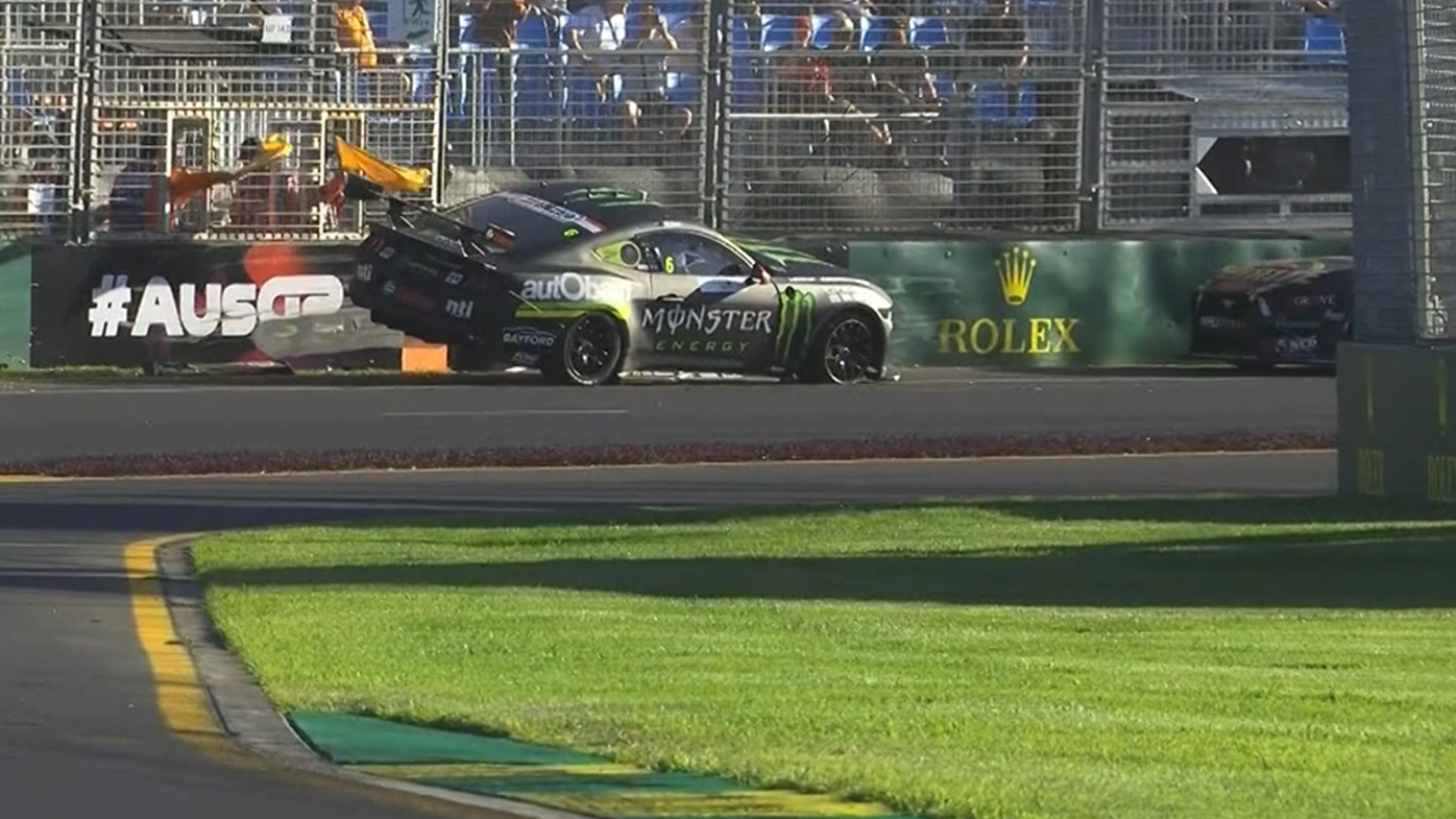 Matthew Payne ﻿and Cameron Waters both ended up in the wall.