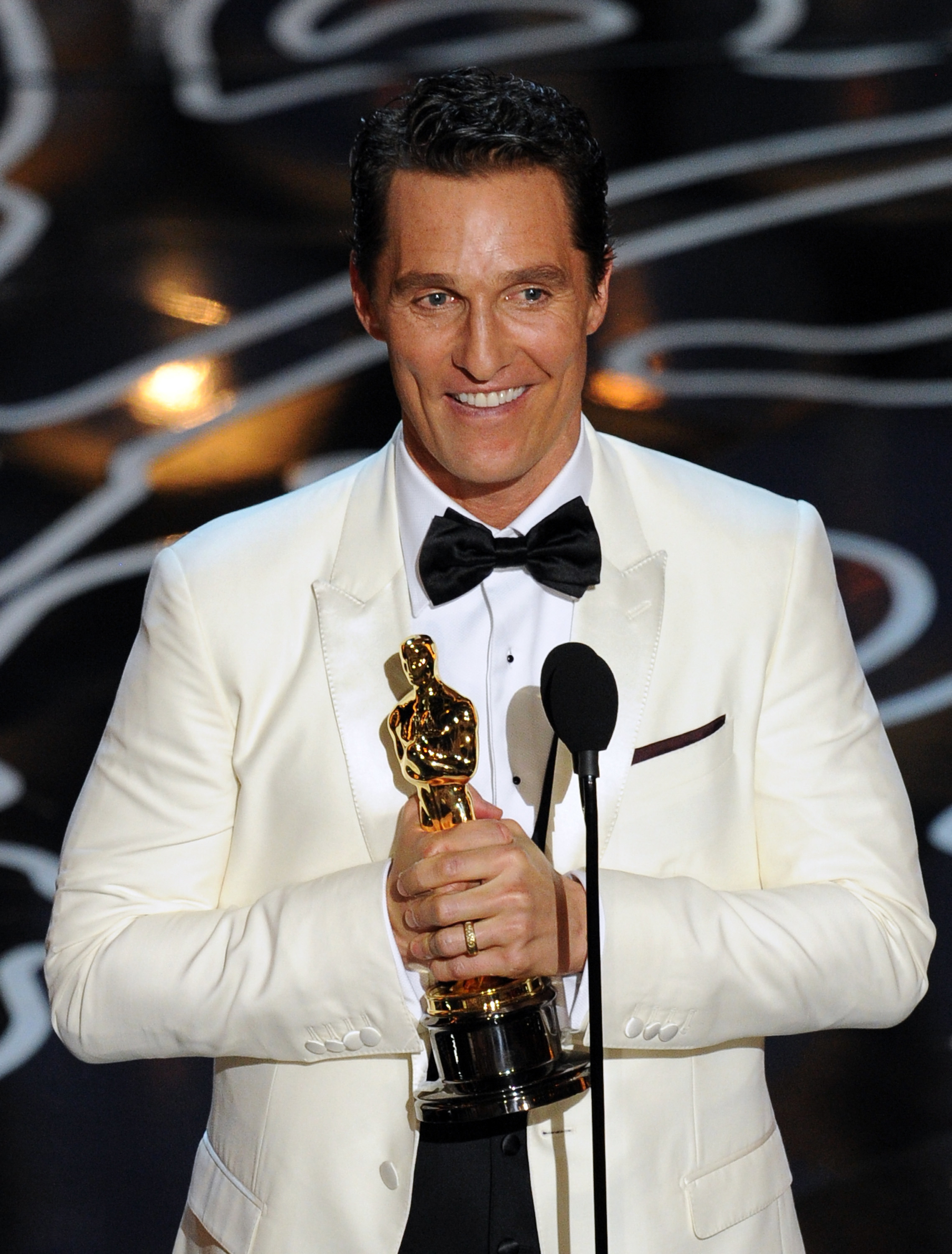 Matthew McConaughey onstage during the Oscars at the Dolby Theatre on March 2, 2014 in Hollywood, California.
