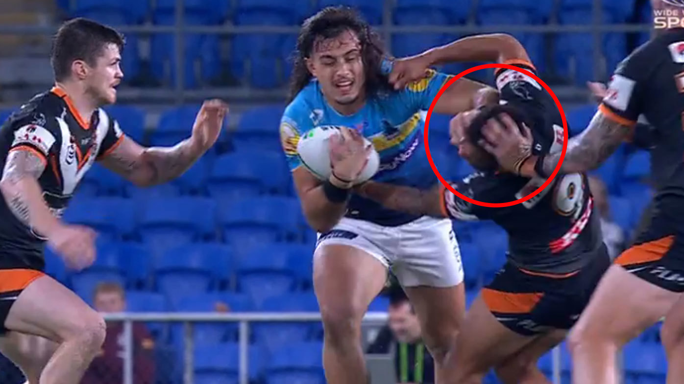 Api Koroisau was taken to hospital after copping a left forearm to his jaw from Tino Fa'asuamaleaui