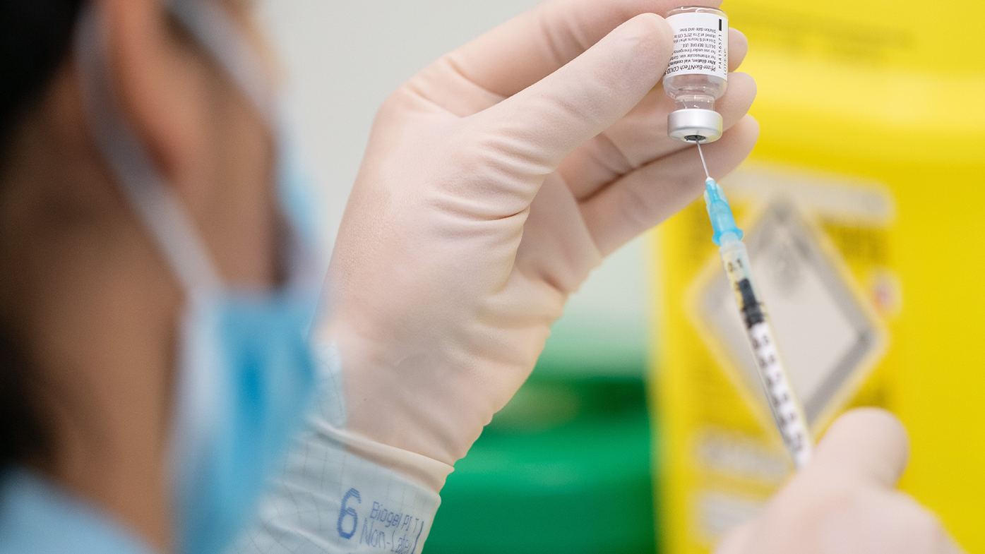 A nurse prepares to administer the Pfizer-BioNTech COVID-19 vaccine to patients at Croydon University Hospital, at the start of the largest ever immunisation programme in the UK's history on December 8, 2020 in London, United Kingdom. 