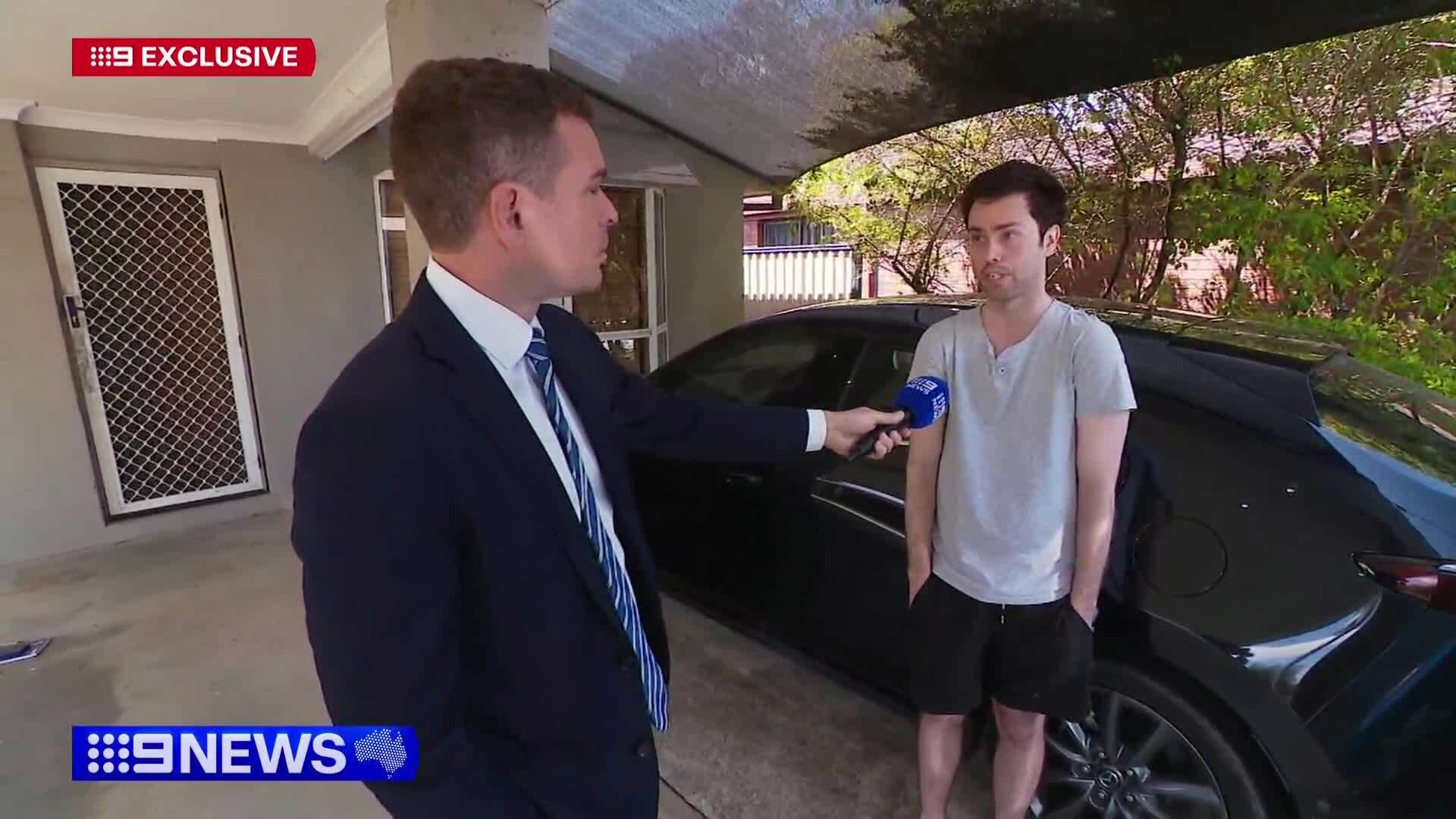 A young father was inside his car with his baby in Brisbane's southside when he came face-to-face with a group of young criminals trying to break in.