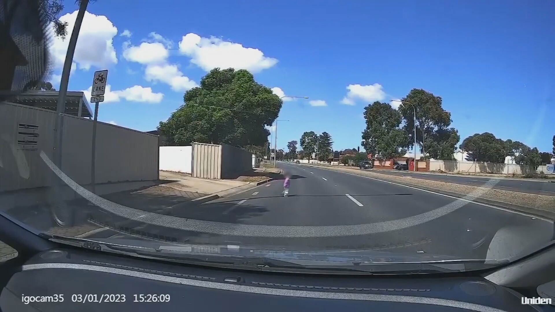 Dashcam captures moment toddler wanders onto Salisbury Highway 