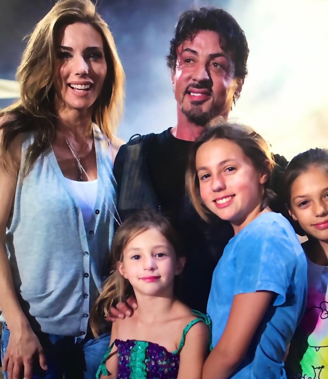 Sylvester Stallone also posted this throwback with the couple's daughters.