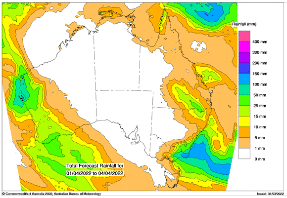Heavy rain is forecast over parts of NSW for the next four days. The south coast is instore for the heaviest falls.