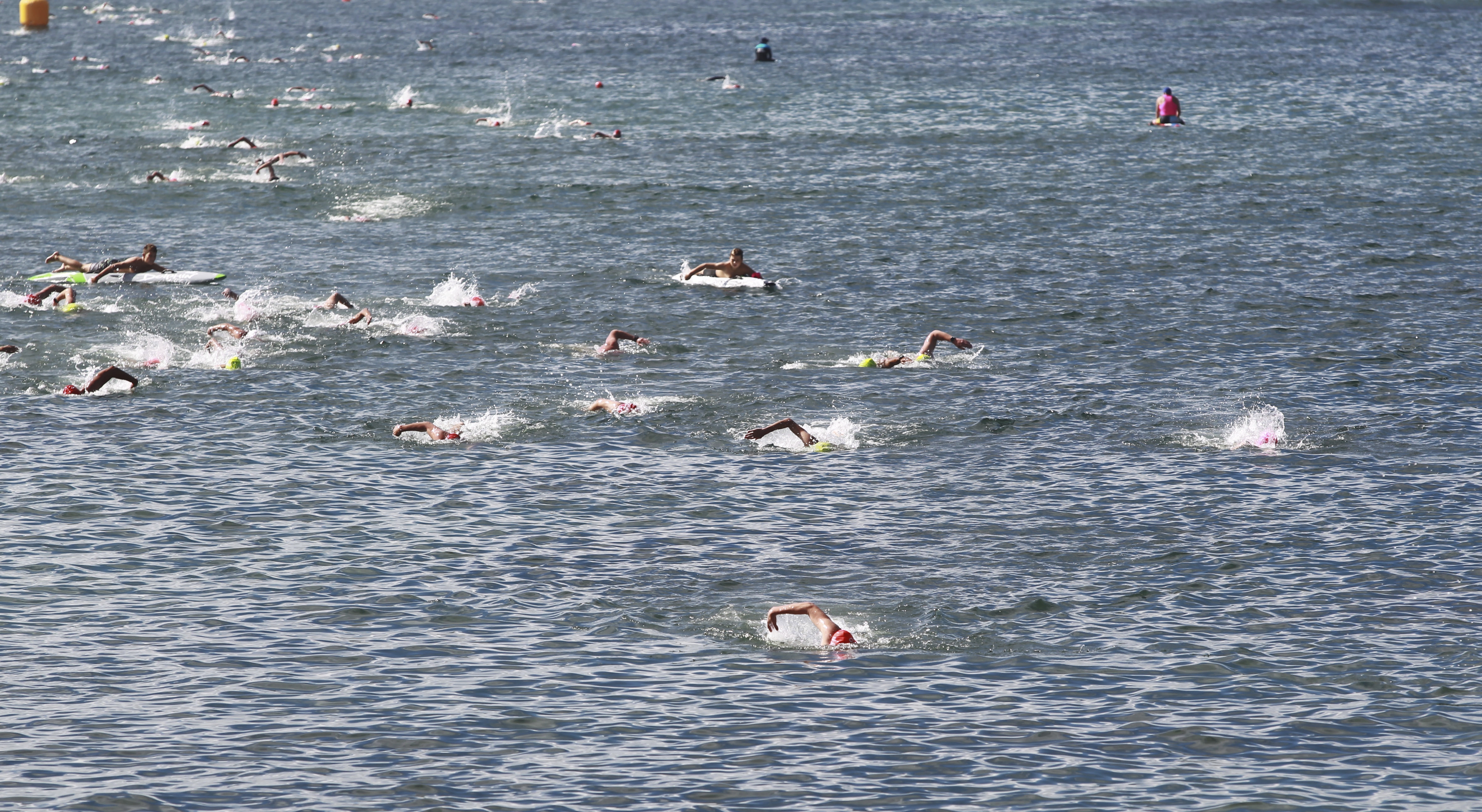 Swimmers take part in the 'Murray Rose Malabar Magic Ocean Swim' at Malabar in 2021. 