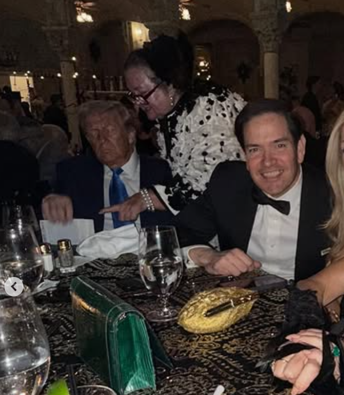Gina Rinehart was also seen at the event speaking to the president in a photo posted to social media by US Attorney for the District of Columbia Jeanine Pirro.