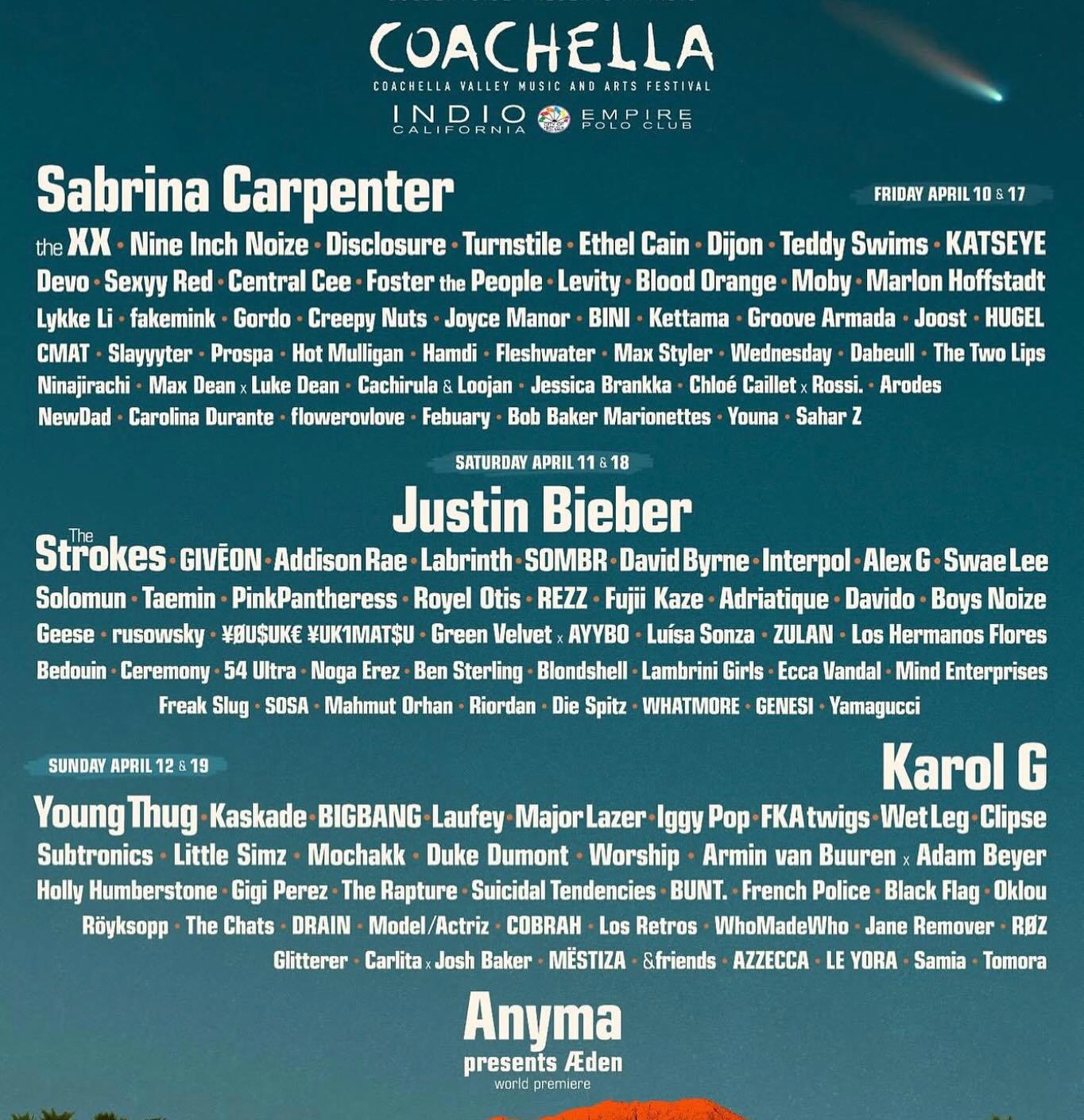 Coachella 2026 lineup