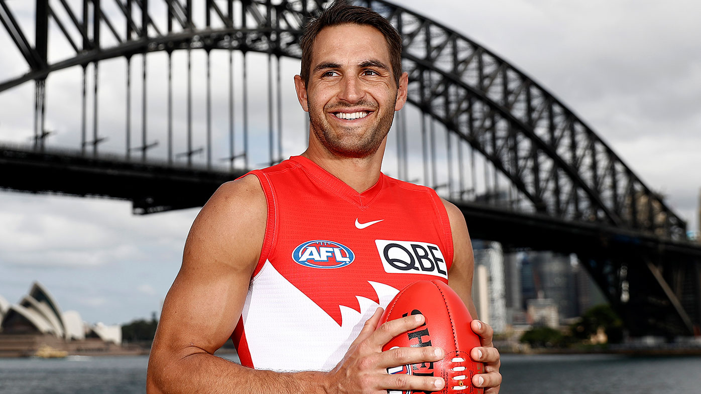 MARCH 10: Josh P. Kennedy of the Swans , poses during the 2021 AFL Captain's Day on March 10, 2021 in Sydney, Australia. (Photo by Ryan Pierse/Getty Images)