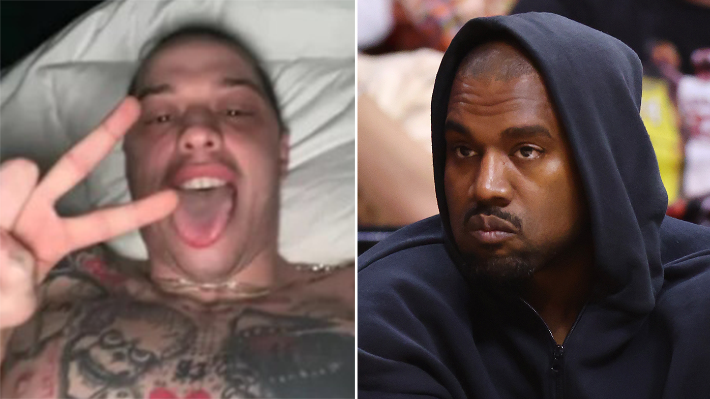 Pete Davidson hits back at Kanye West in tense text messages urging the rapper to 'grow up'.