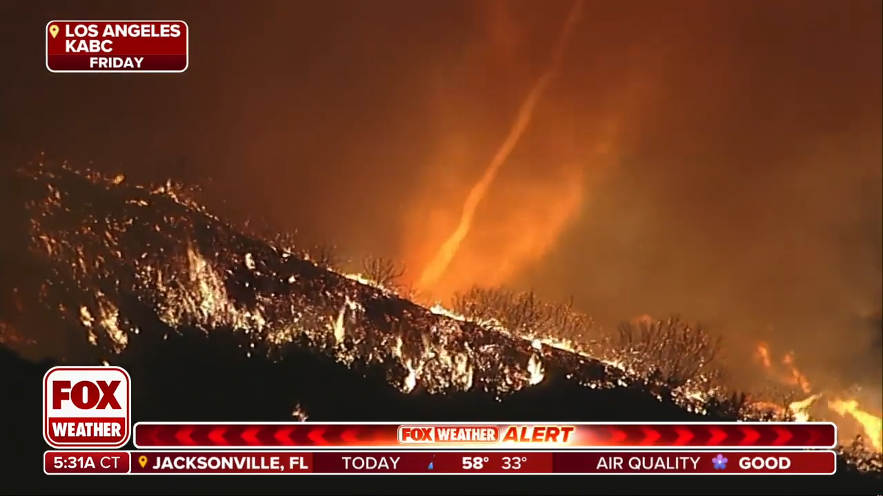 Haunting fire tornado spotted as Los Angeles is ravaged by wildfires