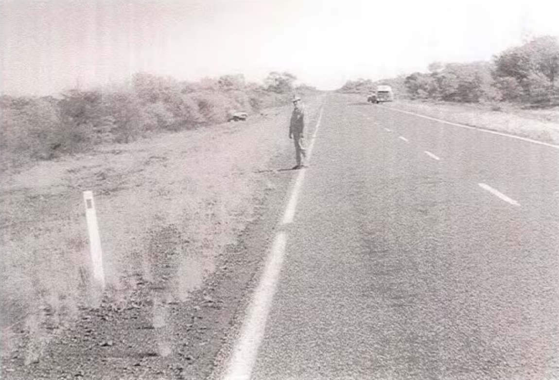 The site of the crash that killed Mona Lisa Smith and Jacinta Rose "Cindy" Smith on the Mitchell Highway
