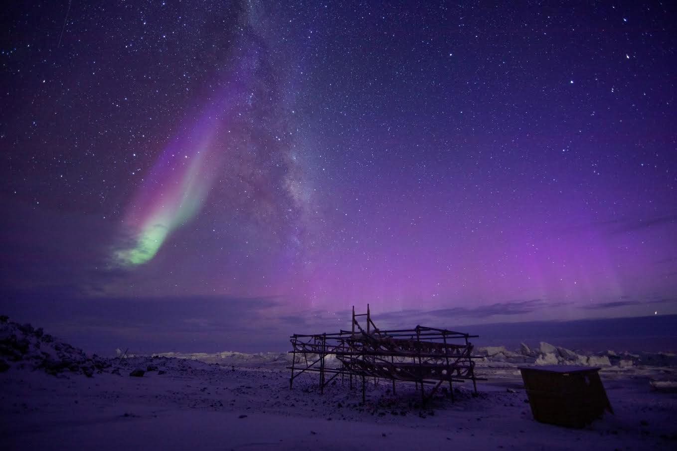 The skies have only just become dark enough on the frozen continent to make the aurora visible. 