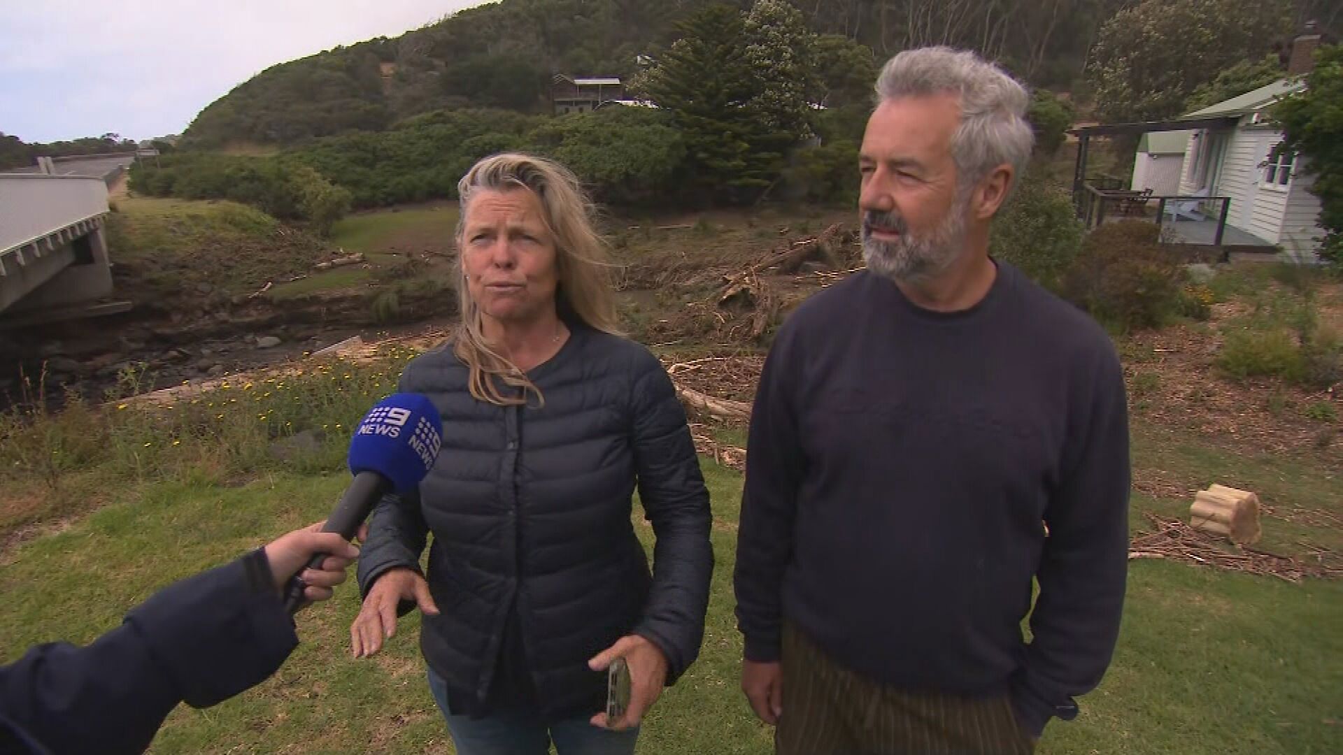 Melanie and Martin were arriving at their Separation Creek home when the water came screaming through on Thursday.