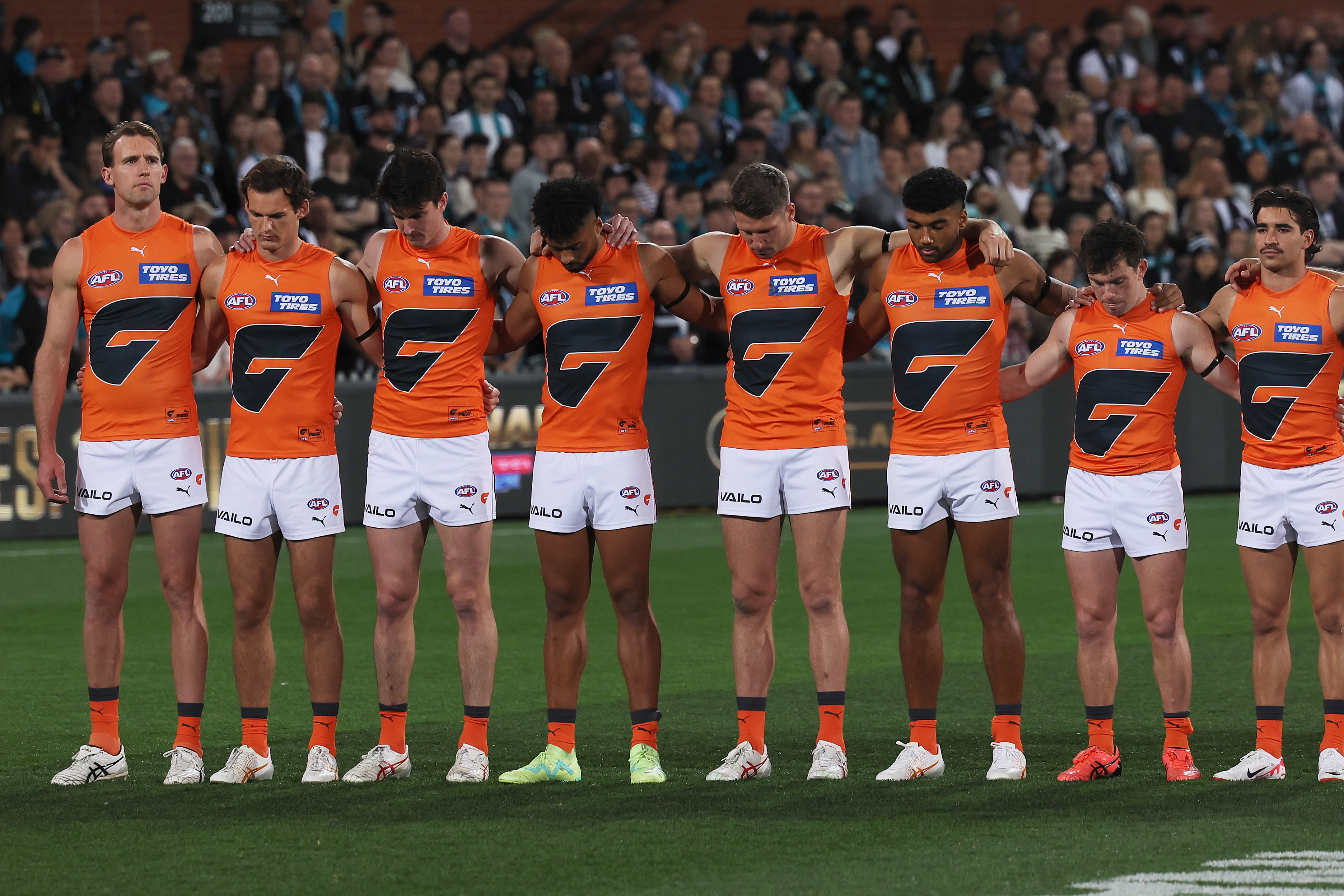 Port Adelaide and the Crows will be the first sides to observe the moment's silence.