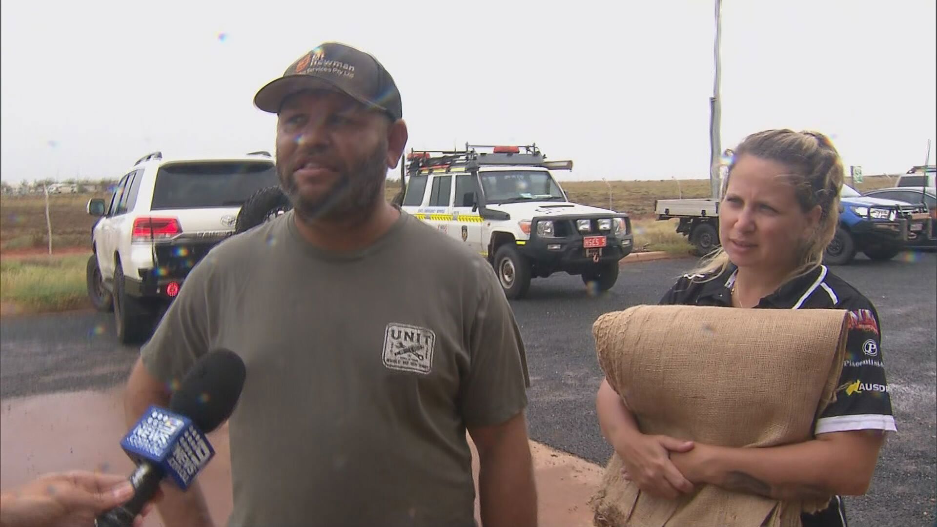 Josh Lockyer, who moved to Port Hedland from Newman recently, told 9News "preparing for the worst just in case" as he collected sandbags this afternoon.