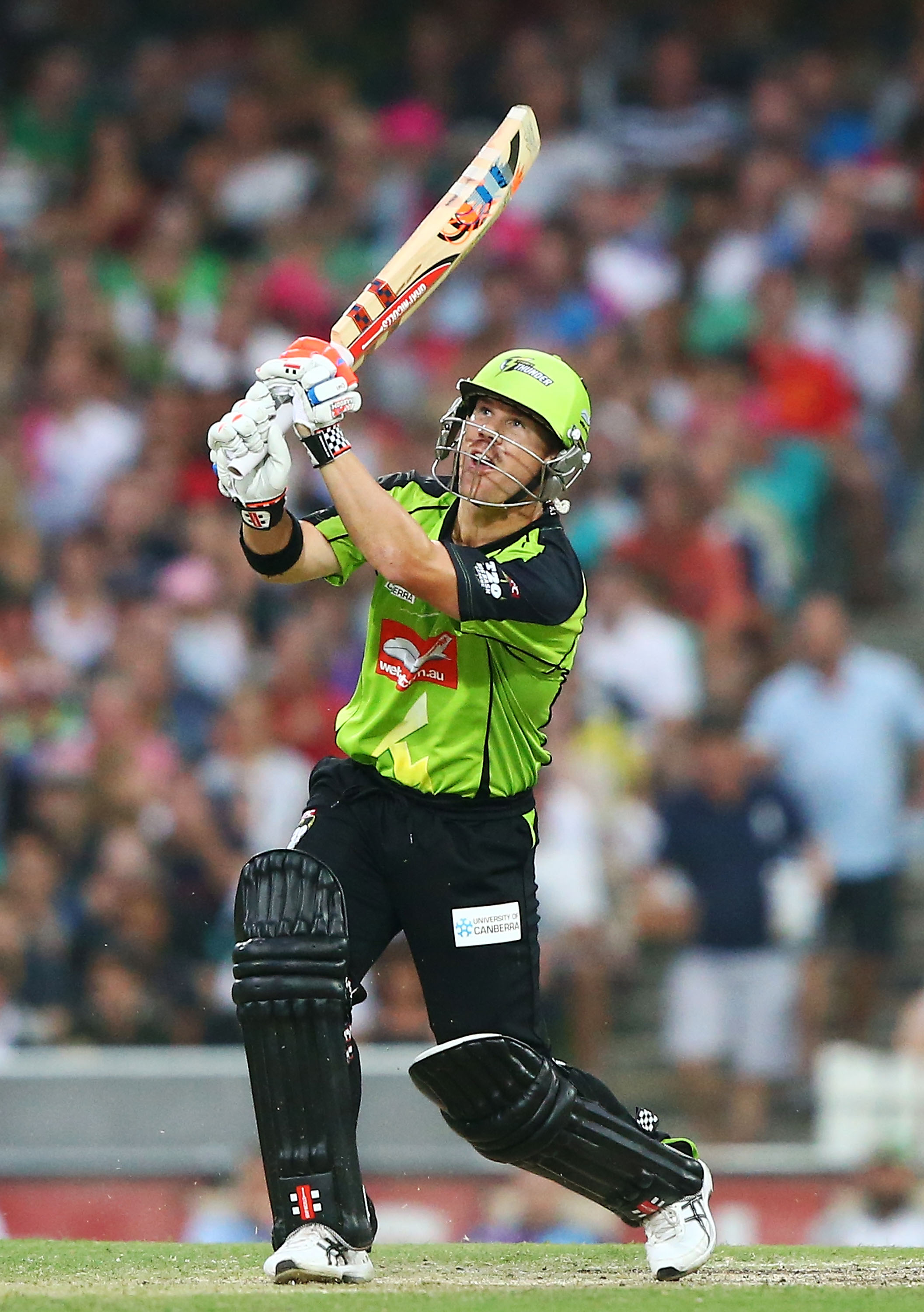 David Warner of the Sydney Thunder during the Big Bash League match between the Sydney Sixers and Sydney Thunder at SCG on December 21, 2013 in Sydney, Australia.