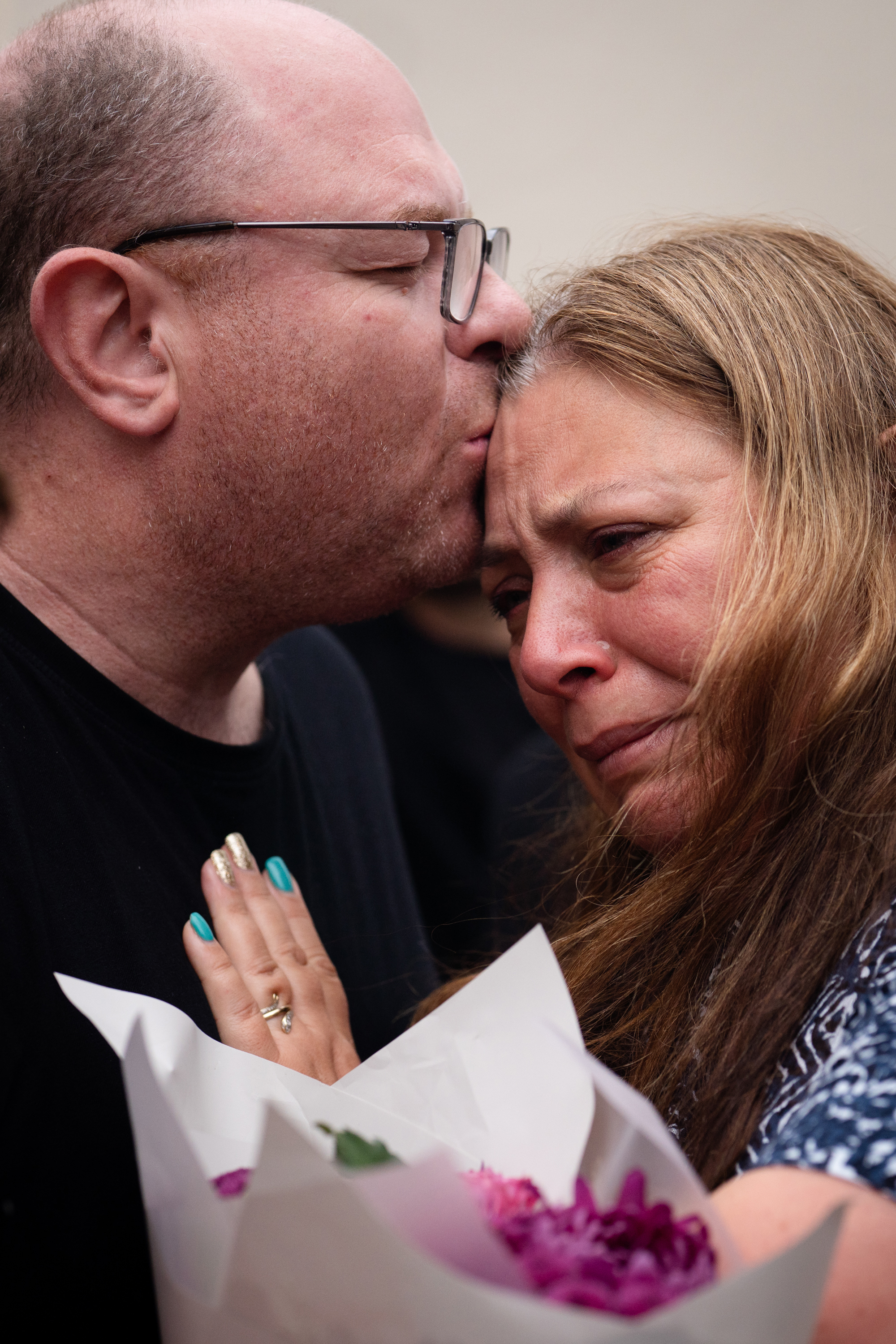Matilda's mum and dad at Bondi Pavilion vigil