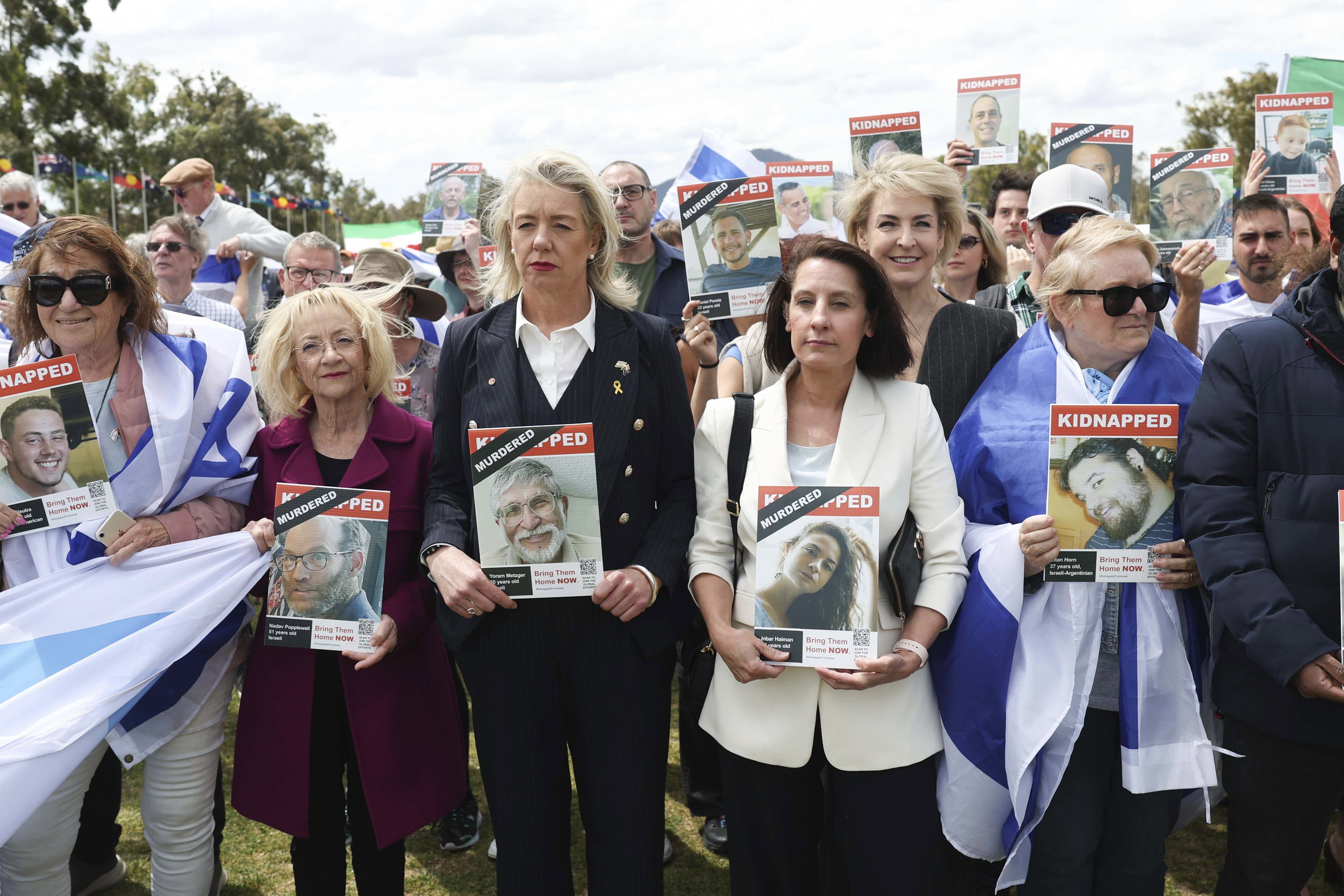 Rally organised by Never Again Is Now, at the front of Parliament House in Canberra.