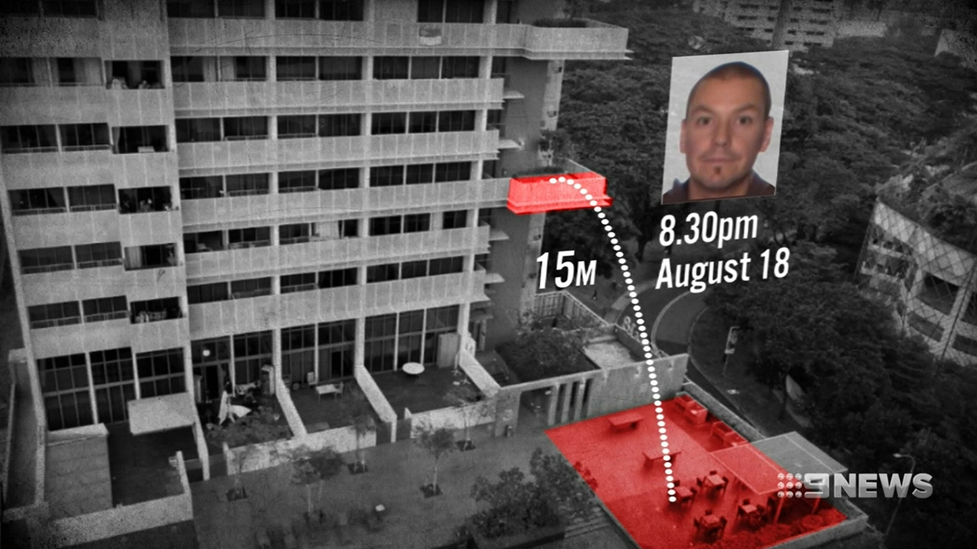 Australian IT specialist Andrew Gosling threw a $40 wine bottle 15 metres from a 7th floor balcony which hit and killed a Singaporean grandfather, Singapore Police allege.
