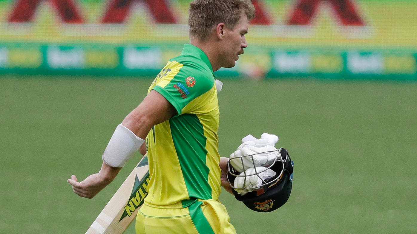 David Warner's horror run has continued during Australia's warm-up match at the T20 World Cup.