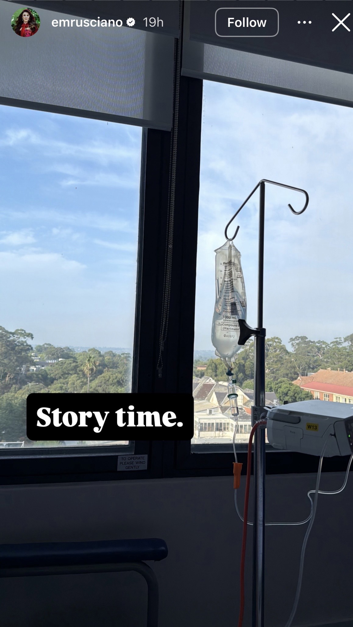 Em Rusciano has been hospitalised with the rare condition Rhabdomyolysis.