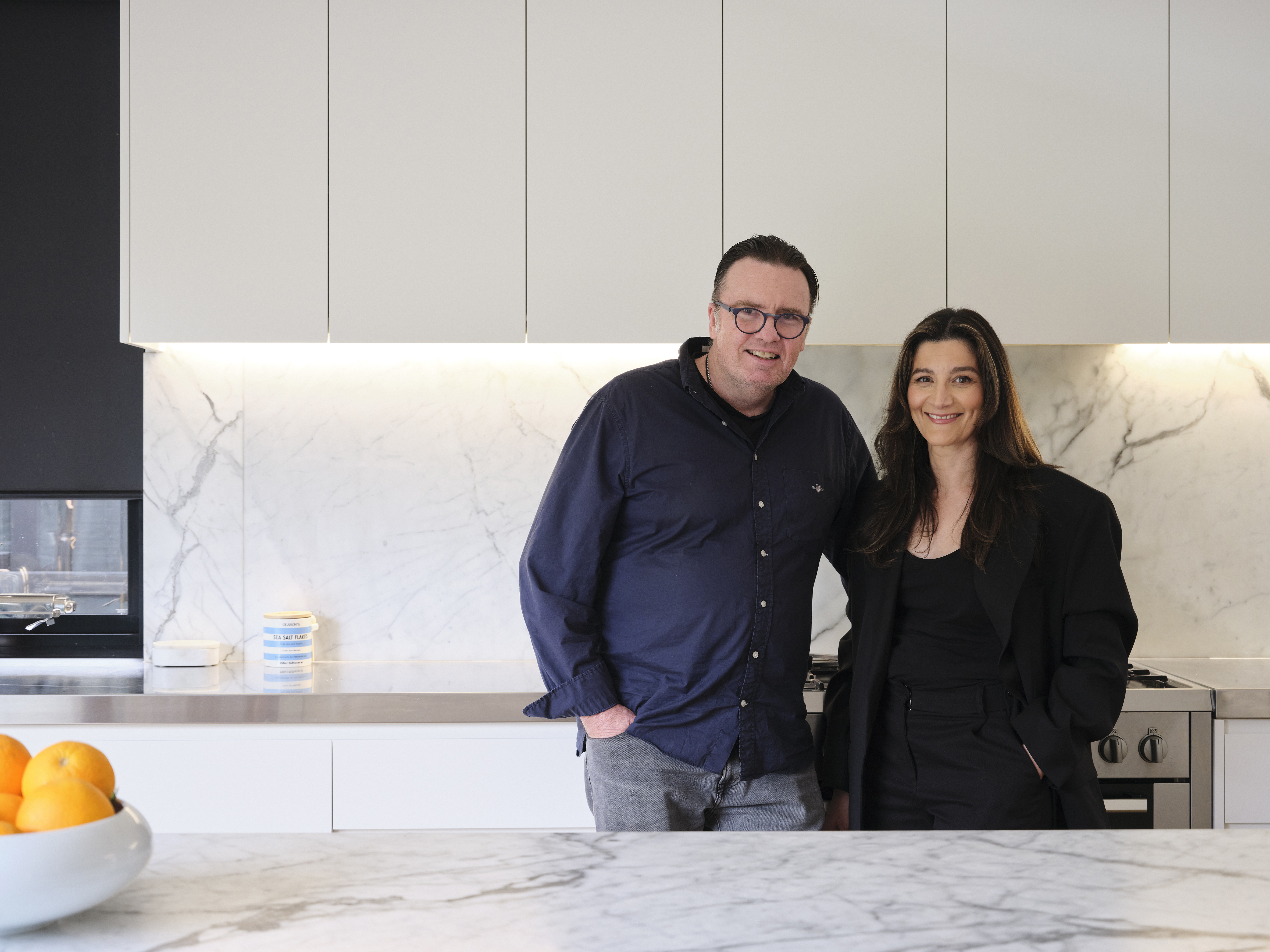 Teage Ezard with his wife Tina last year.