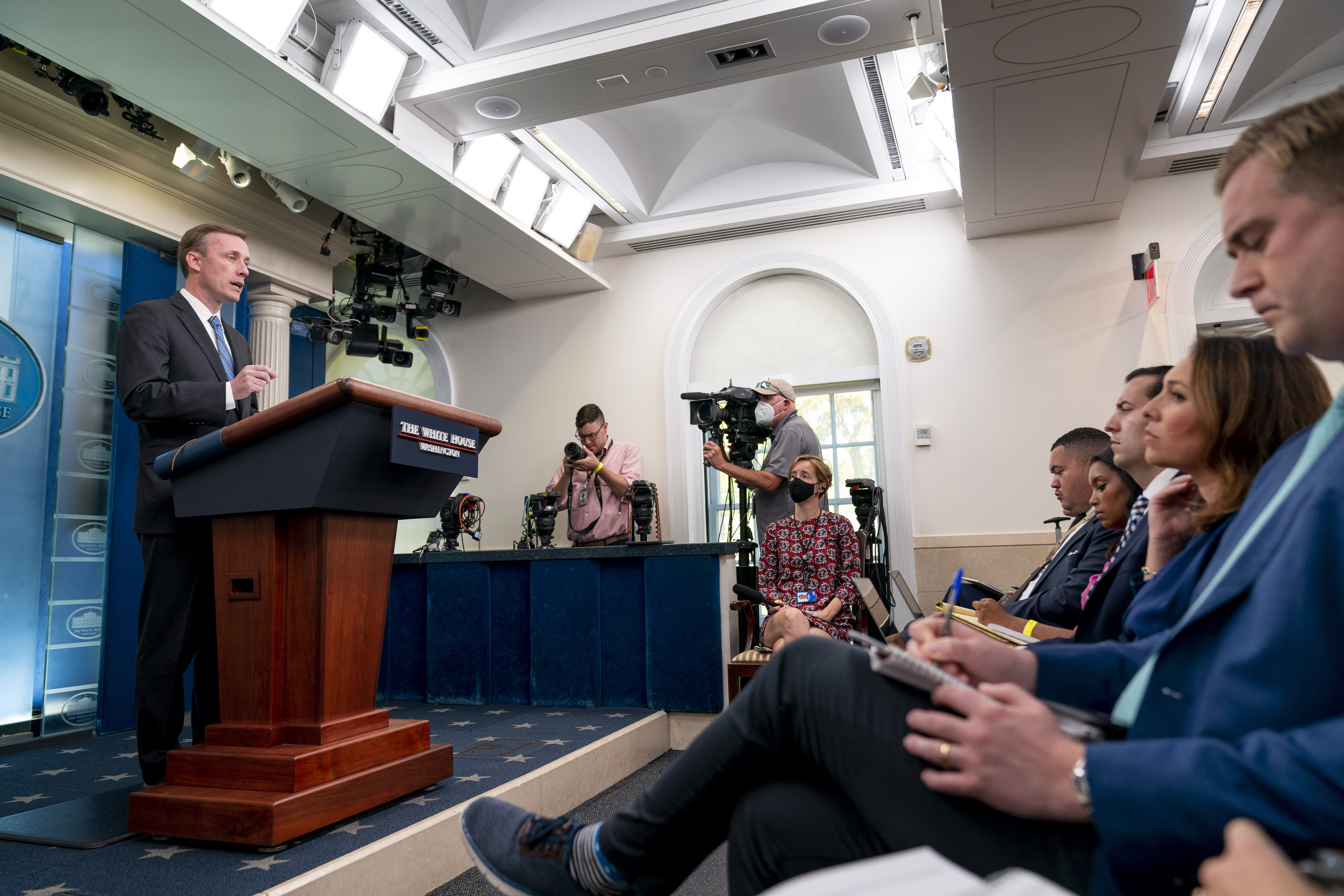 White House national security adviser Jake Sullivan speaks at a press briefing at the White House in Washington, Tuesday, Sept. 20, 2022.